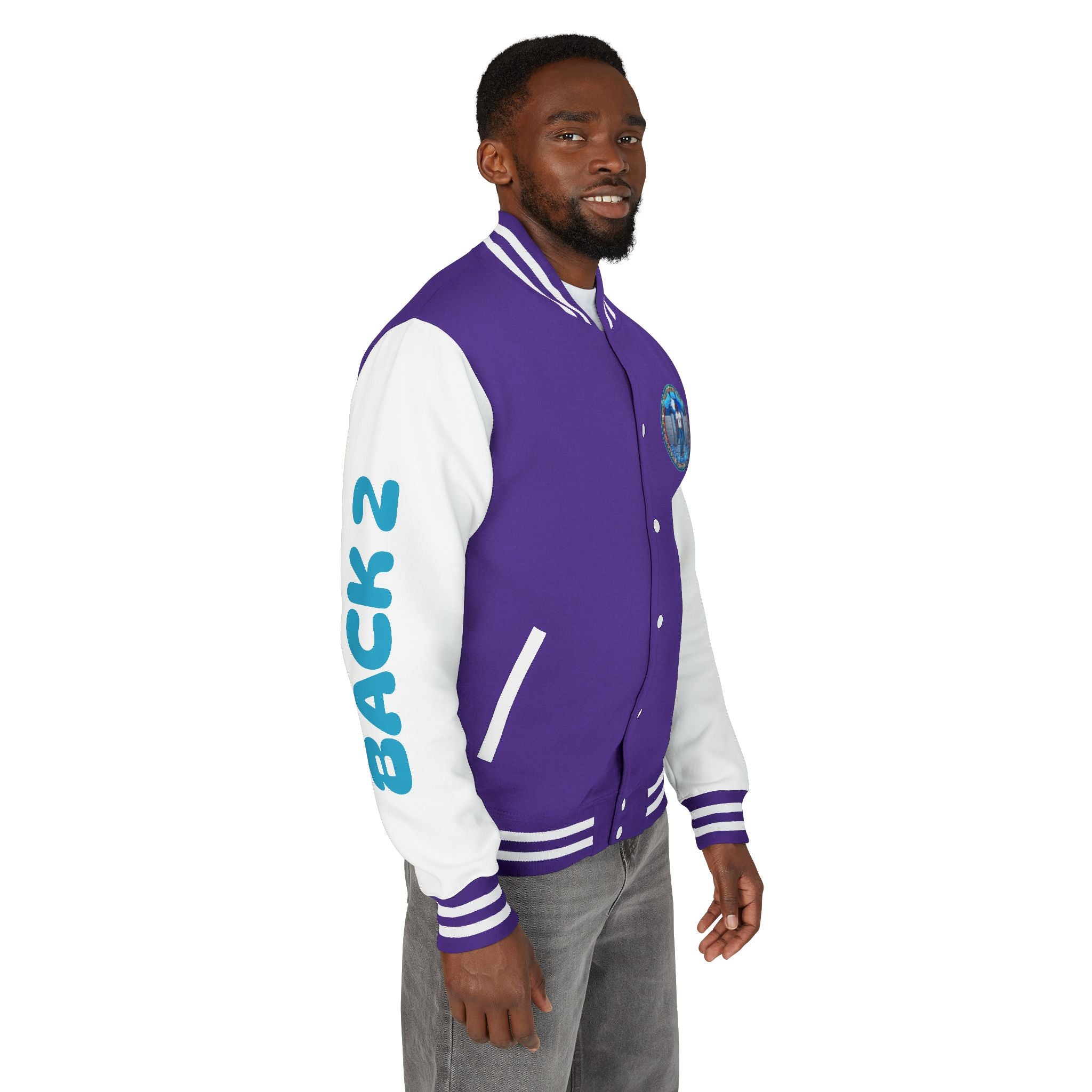 Letterman Jacket — 'Back 2 The Block' Retro Streetwear Patch Jacket