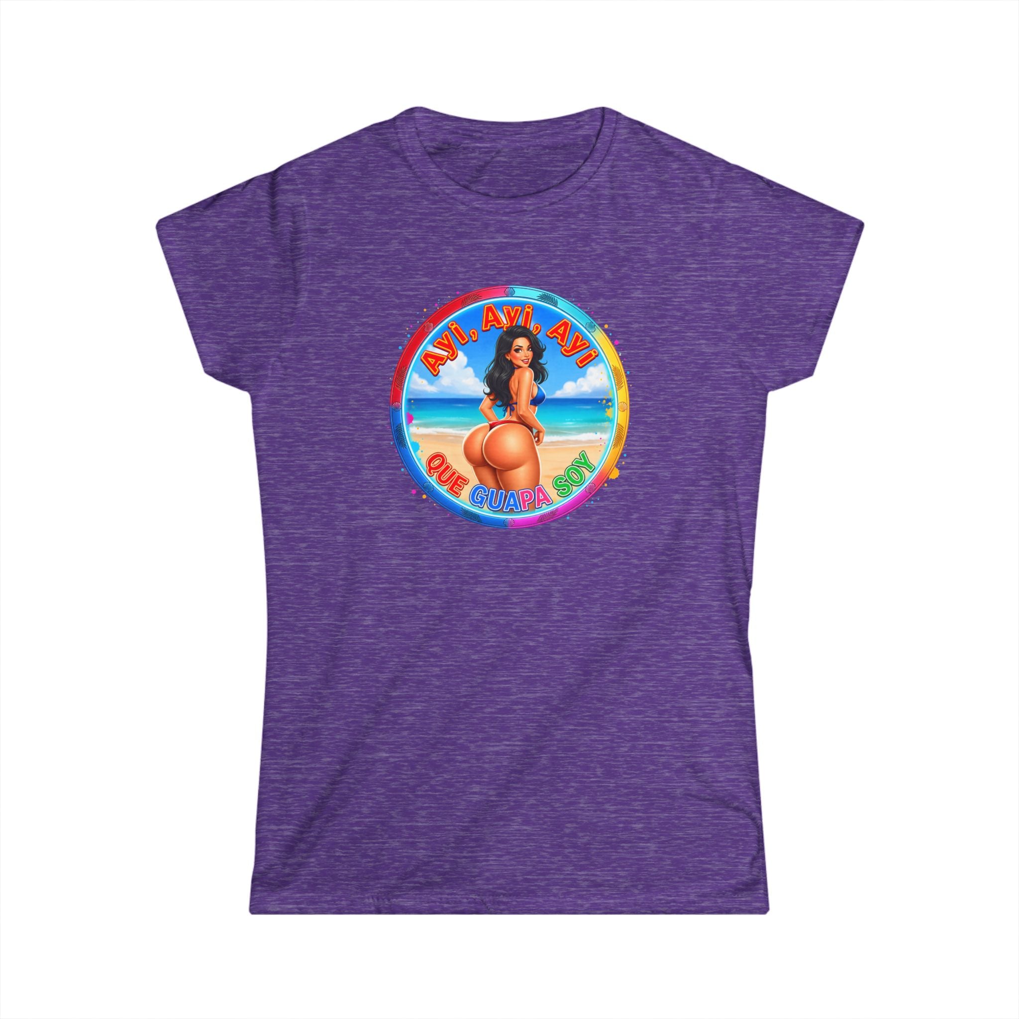 Women's Tee - Retro Beach Bikini Graphic "Ayi Ayi Ayi Que Guapa Soy"
