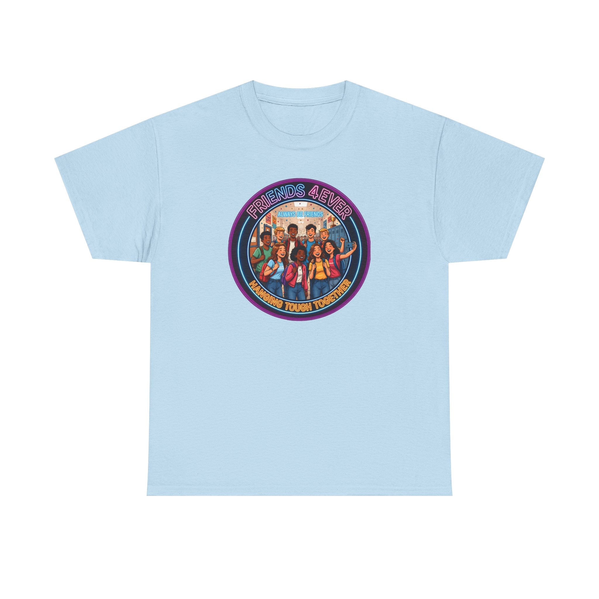 Graphic Tee — Retro Group Illustration "Friends Forever"