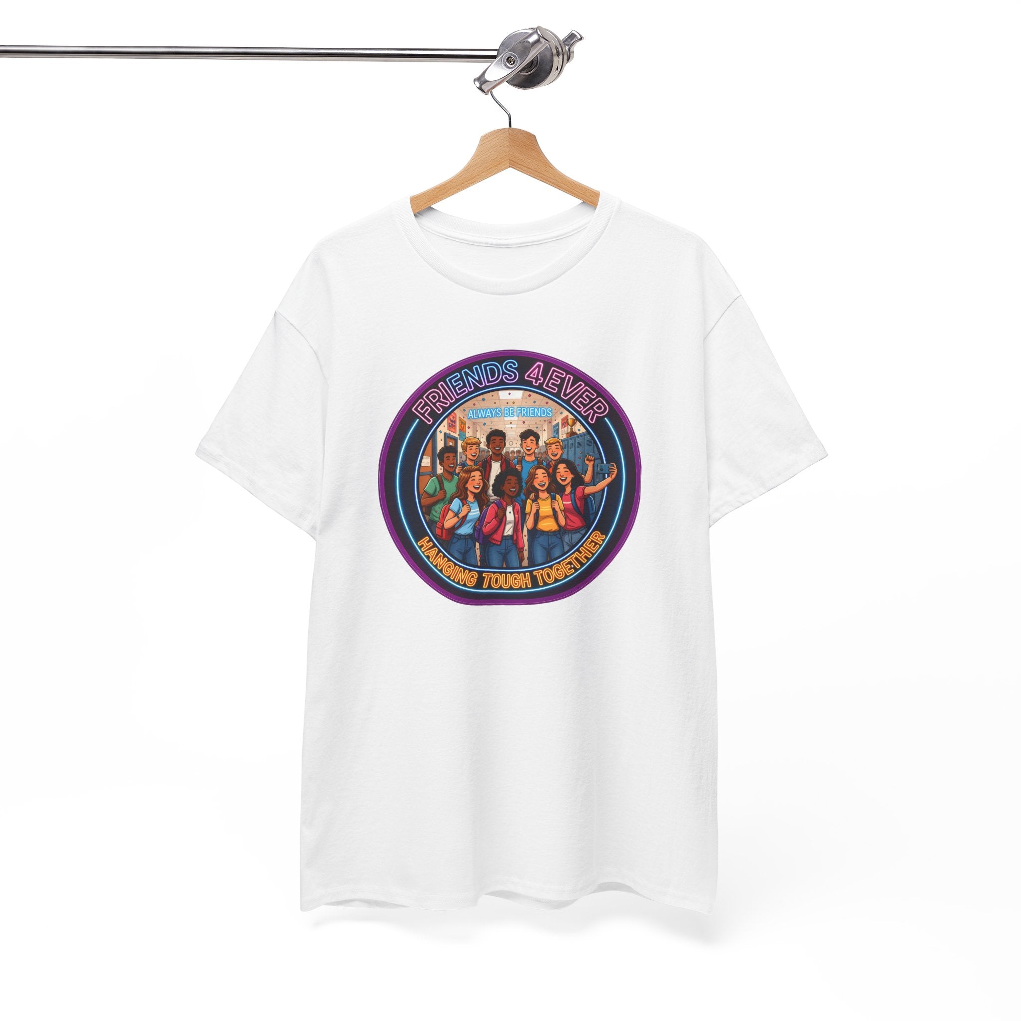 Graphic Tee — Retro Group Illustration "Friends Forever"