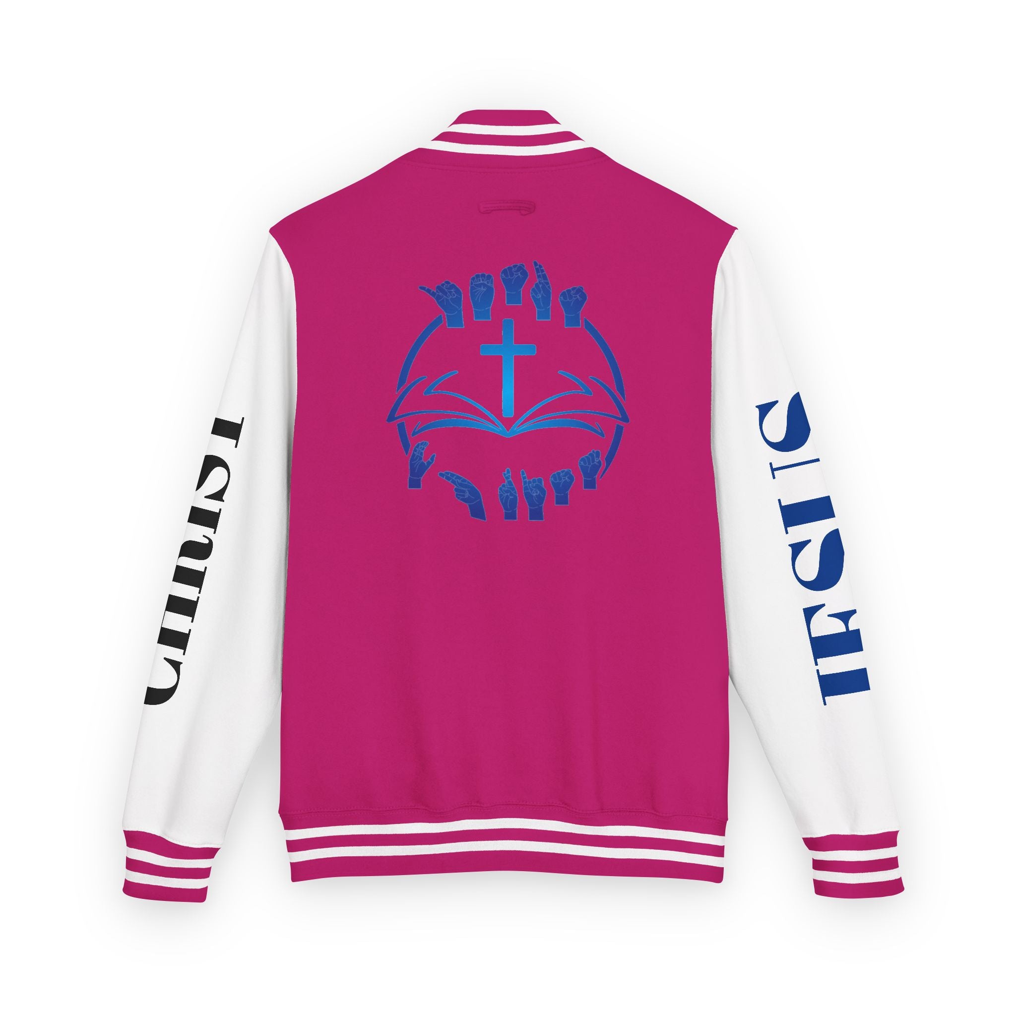 Christian Cross Letterman Jacket — Faith Crewneck Varsity Jacket