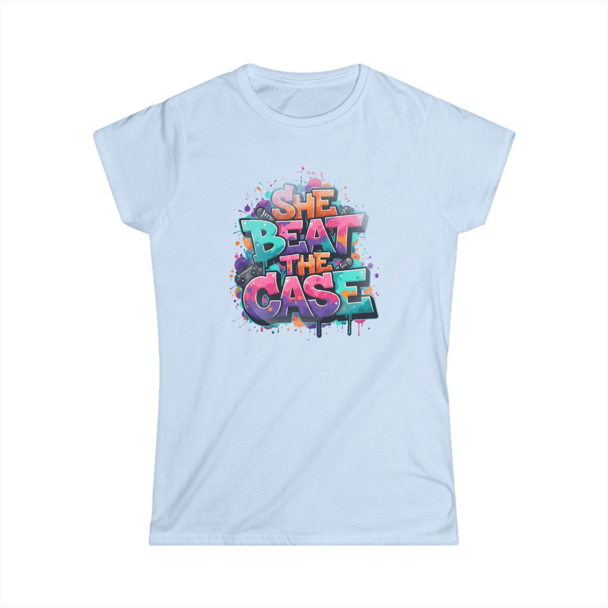 "She Beat the Case" Tee — Bold Graffiti Women’s Victory T-Shirt