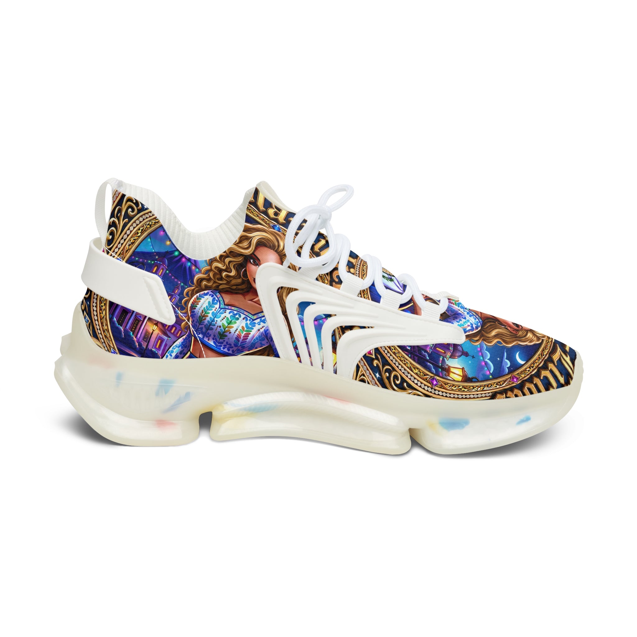 Mesh Sneakers —"Chapina-Licious "Latina Icon Art Print Lightweight Athletic Shoes