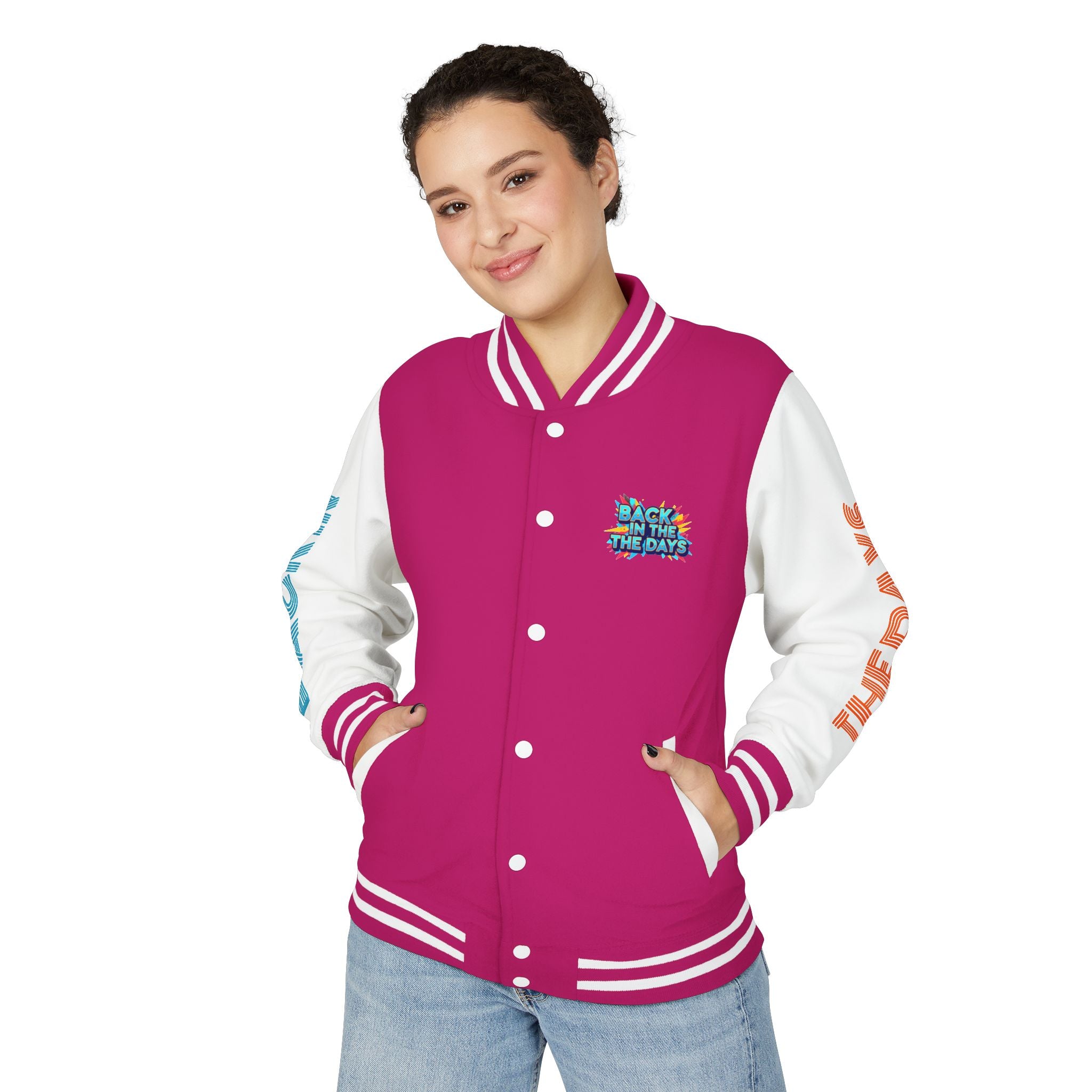 Letterman Jacket — "Back in the Days" Retro Graphic Bomber