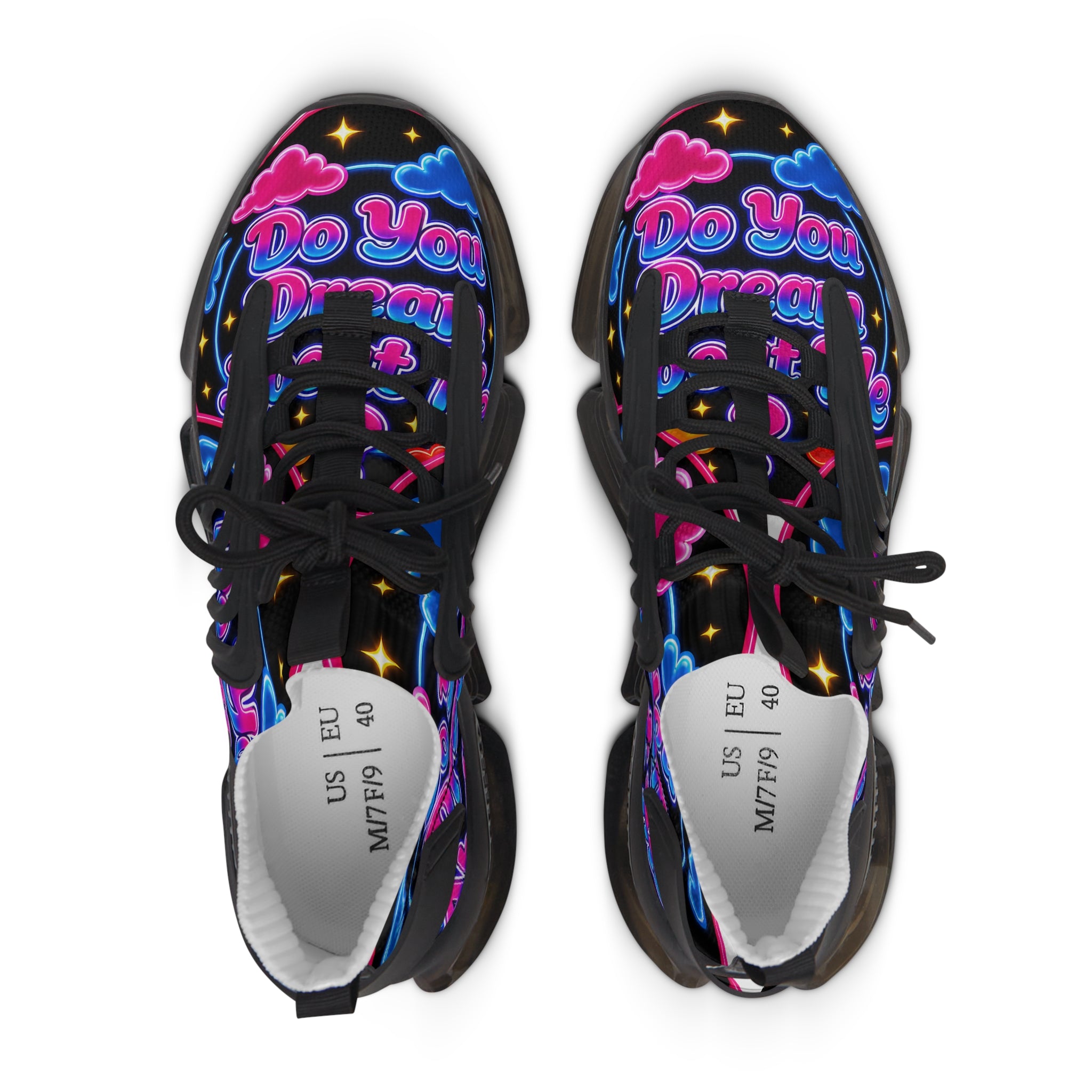 Mesh Sneakers — Neon Dream Graphic Women's Athletic Shoes