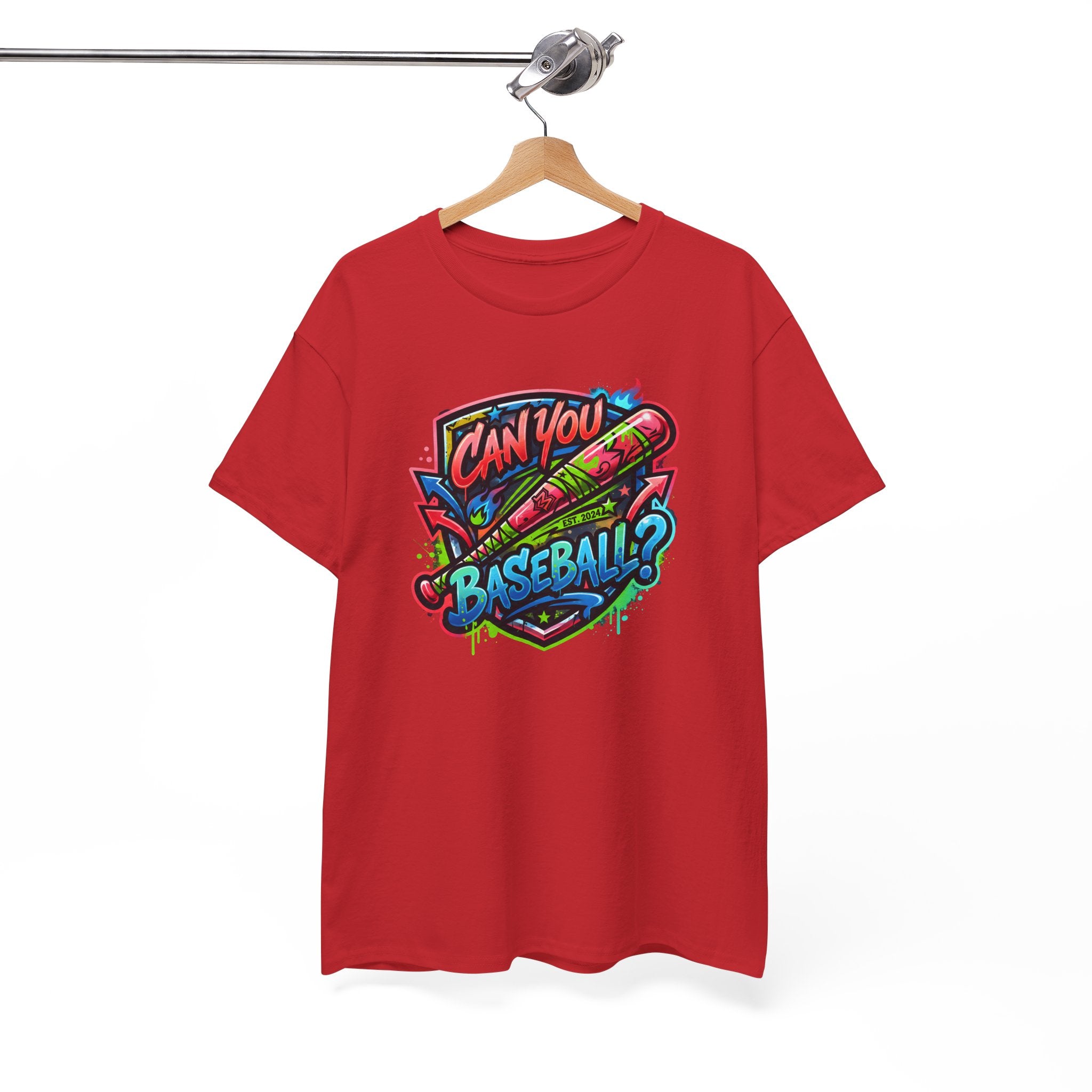 Can You Baseball? T-Shirt — Colorful Retro Baseball Graphic Tee