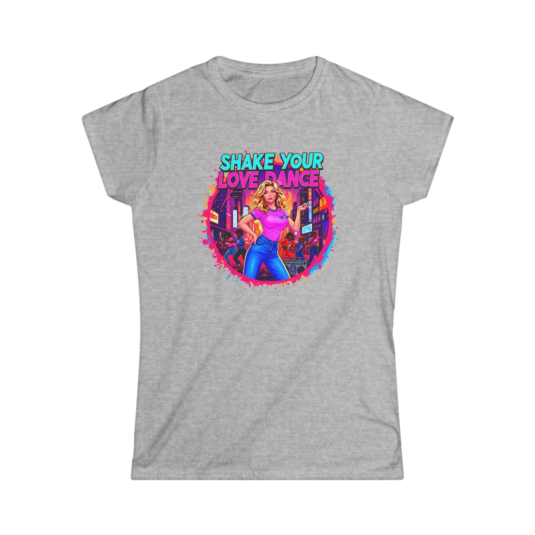 "Shake Your Love Dance" Women's T‑Shirt — Retro Dance Girl Graphic Tee