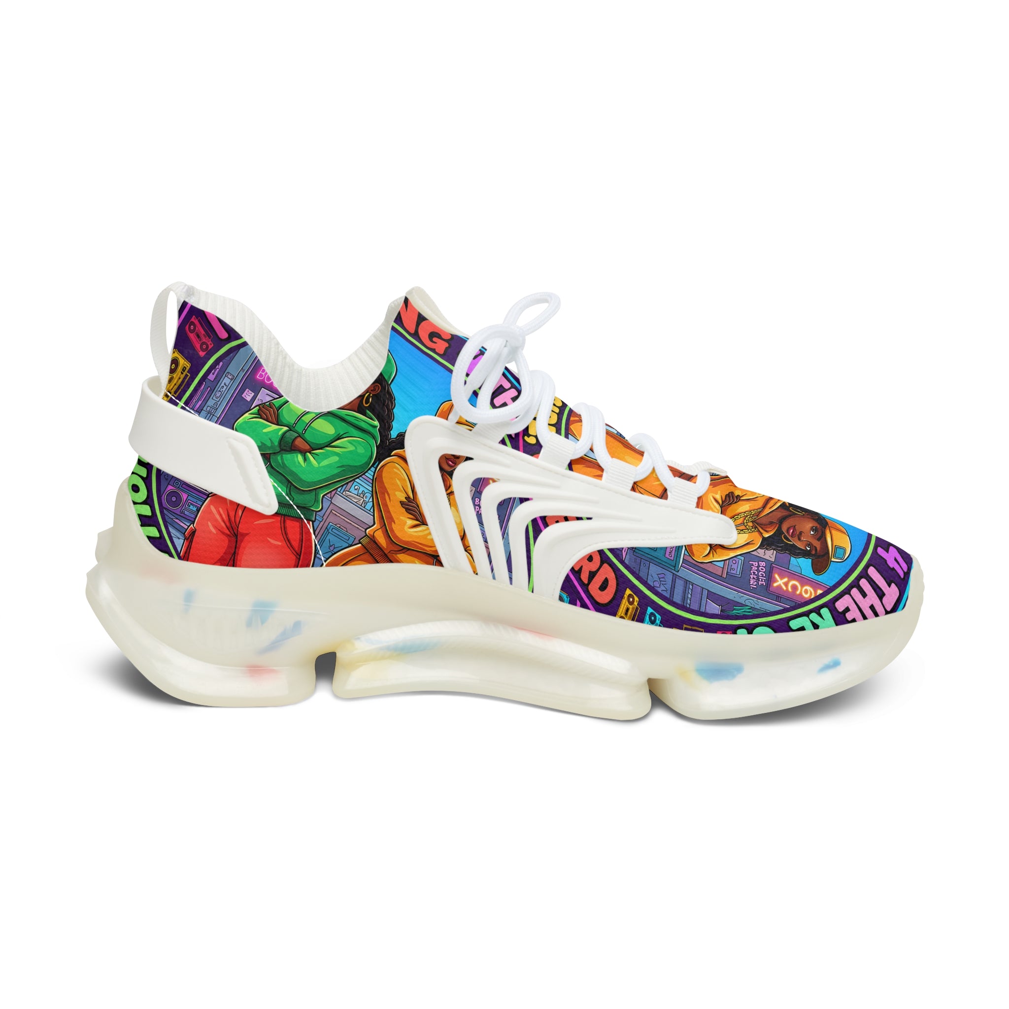Women's Mesh Sneakers — 'Im Waiting For The Re-Up' Street Art Design