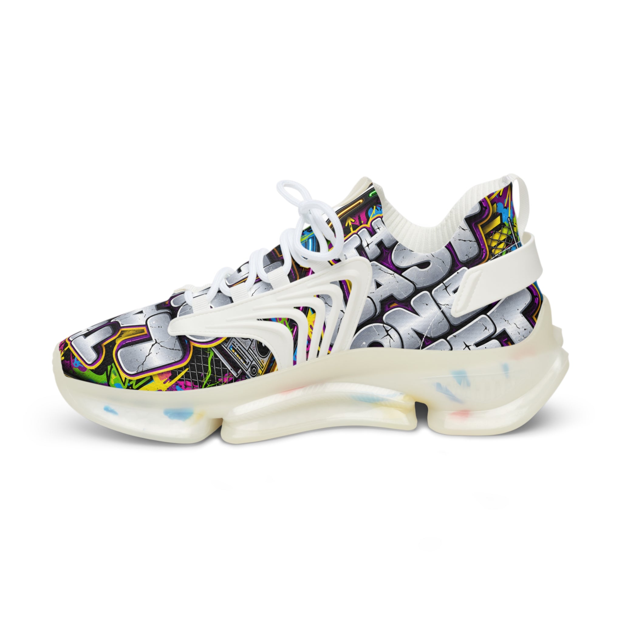 Men's Graffiti 'The Last One Left" Mesh Sneakers — Colorful Streetwear Athletic Shoes