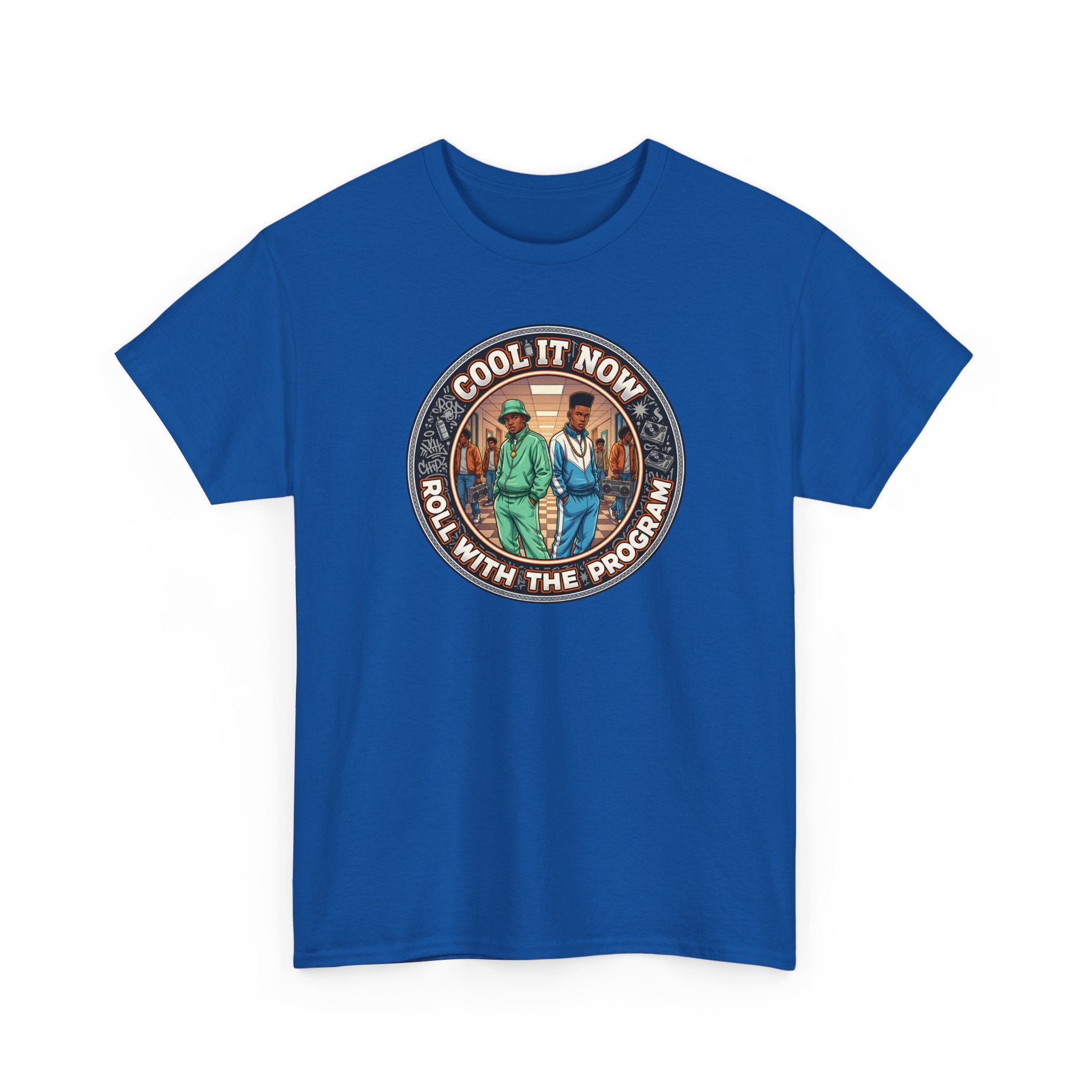Cool It Now Tee — "Cool It Now Roll With The Program" Vintage Patch Graphic T-Shirt