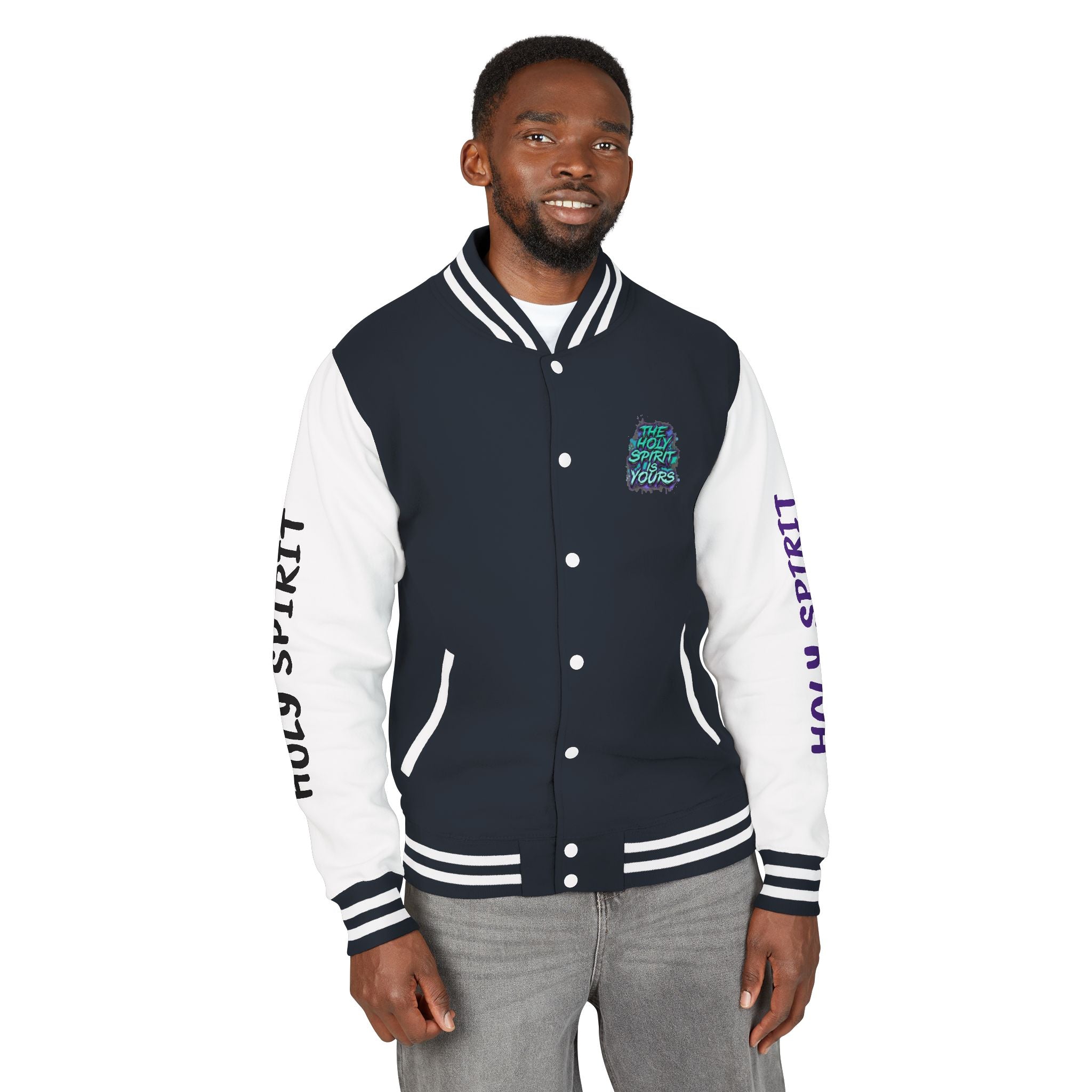 Letterman Jacket — "The Holy Spirit Is Yours" Graphic