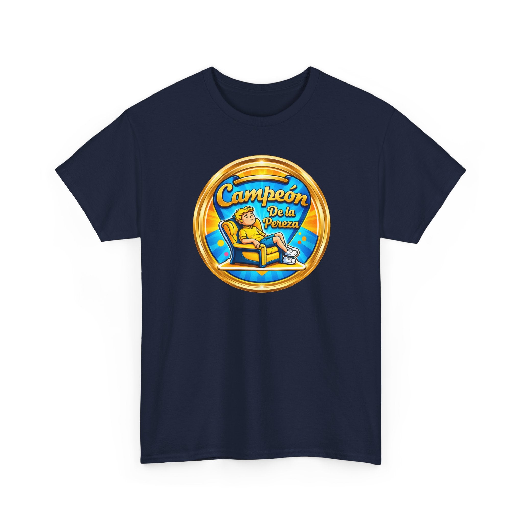 "Campeón De La Pereza" Tee — Gold Badge Adventure T‑Shirt