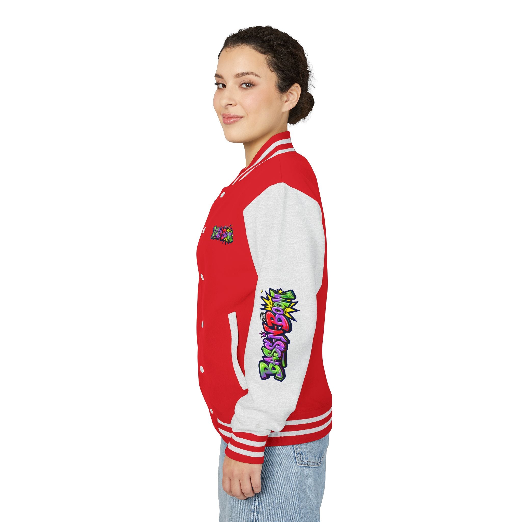 Letterman Jacket — 'Bass N Boom' Graffiti Bomber