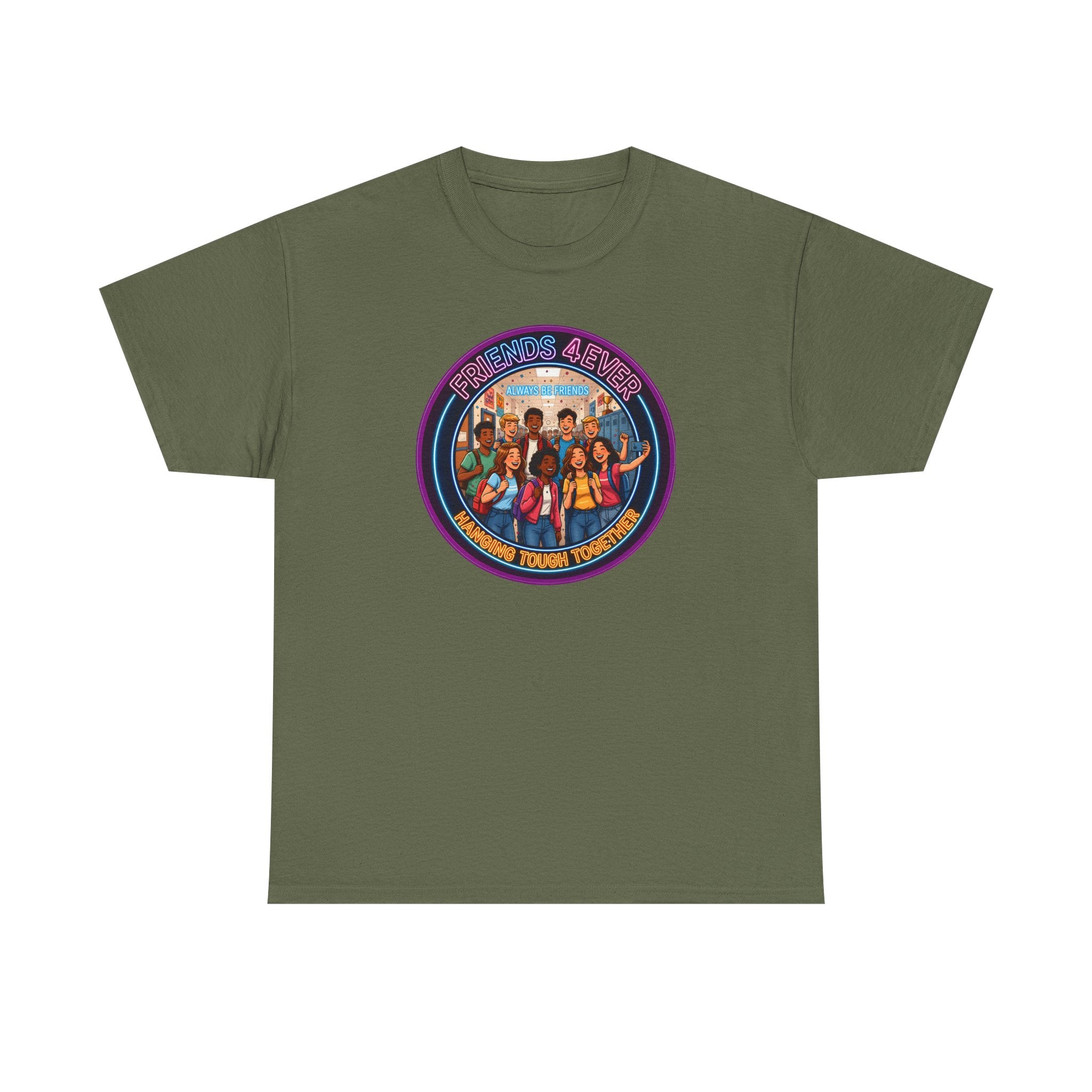 Graphic Tee — Retro Group Illustration "Friends Forever"