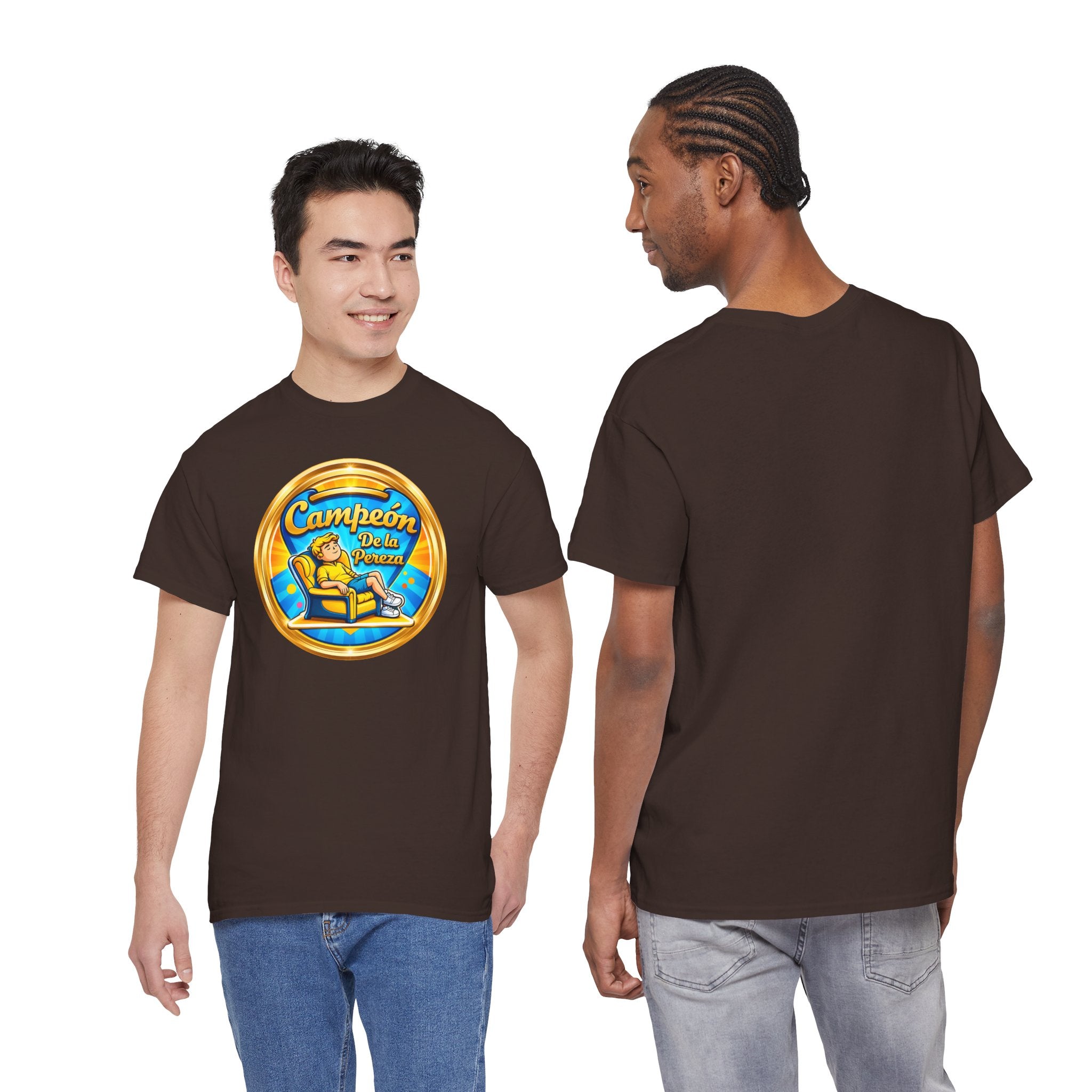 "Campeón De La Pereza" Tee — Gold Badge Adventure T‑Shirt