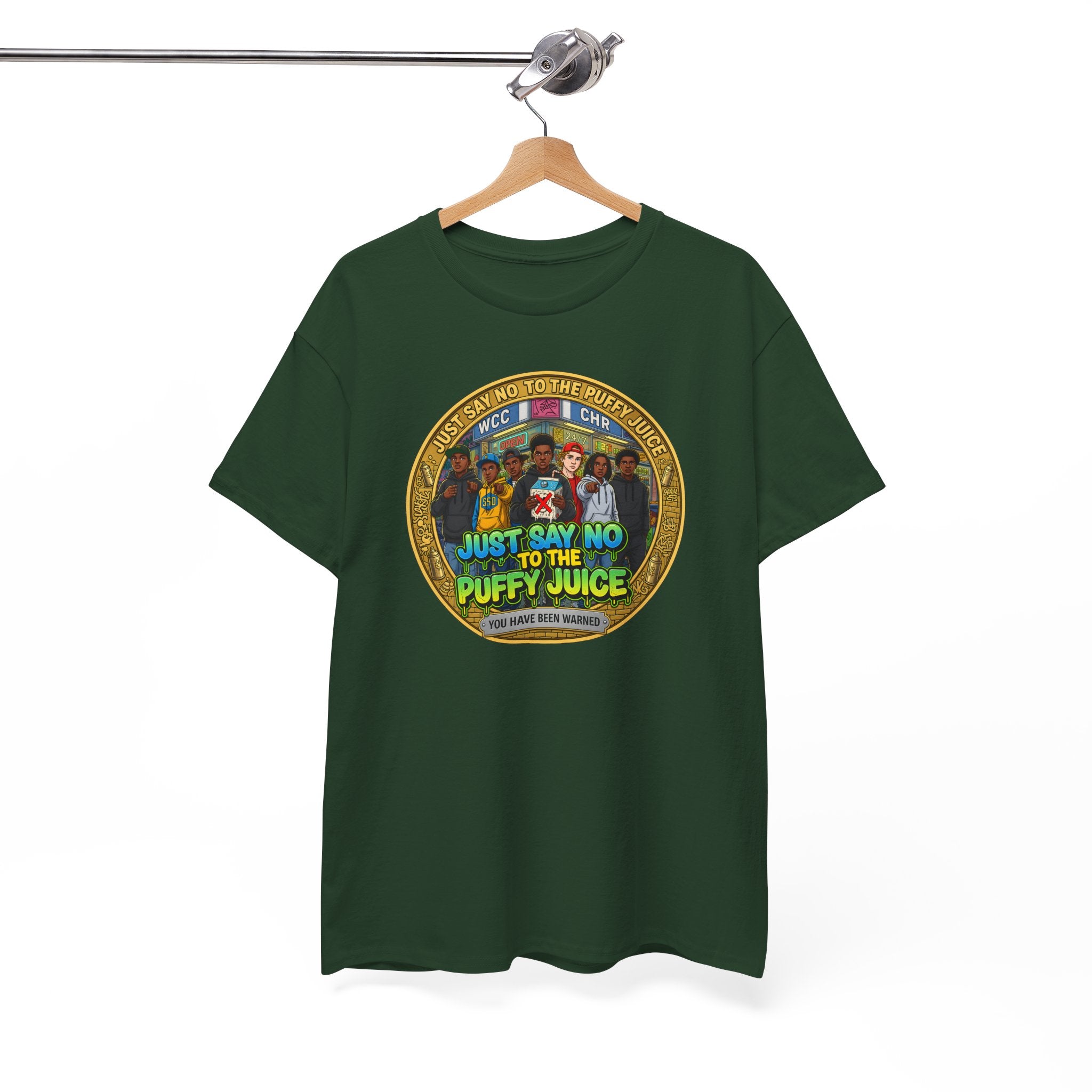 T-Shirt — "Just Say No to the Puffy Juice" Retro Anti-Vape Graphic Tee