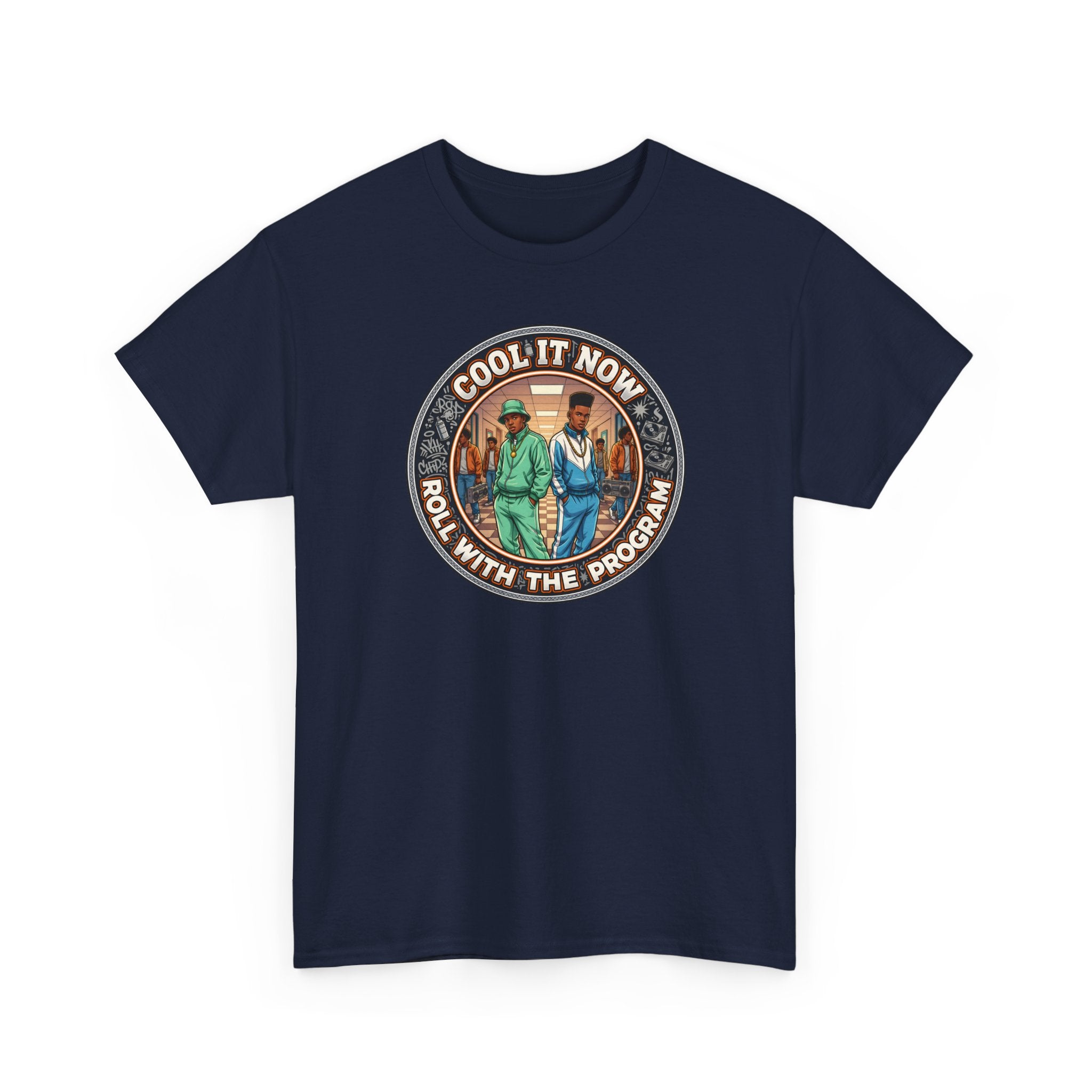 Cool It Now Tee — "Cool It Now Roll With The Program" Vintage Patch Graphic T-Shirt