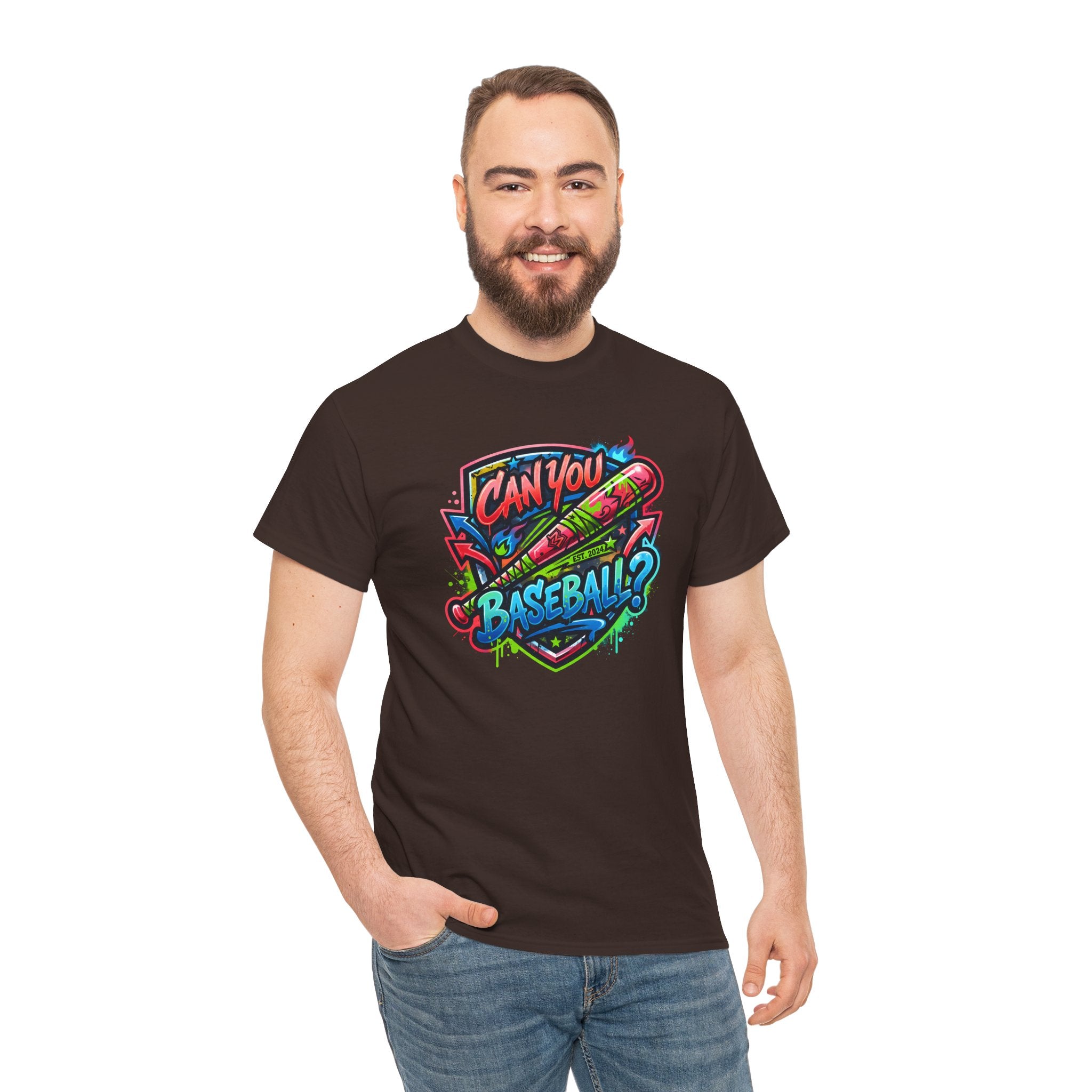 Can You Baseball? T-Shirt — Colorful Retro Baseball Graphic Tee