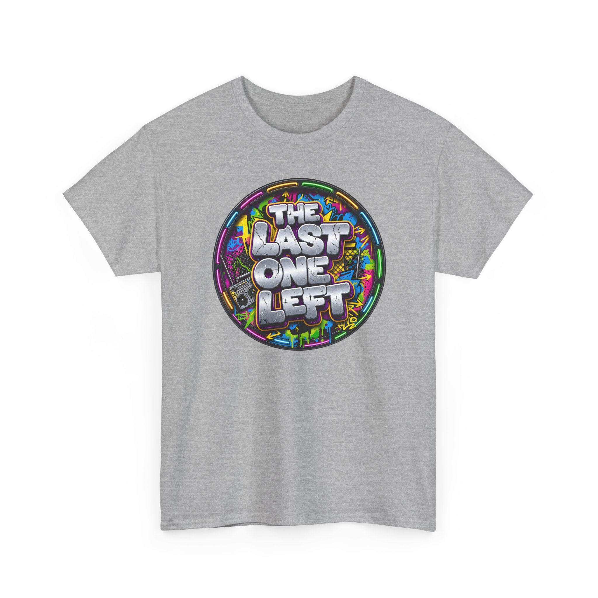 Graphic Tee - "The Last One Left" Colorful Retro Badge