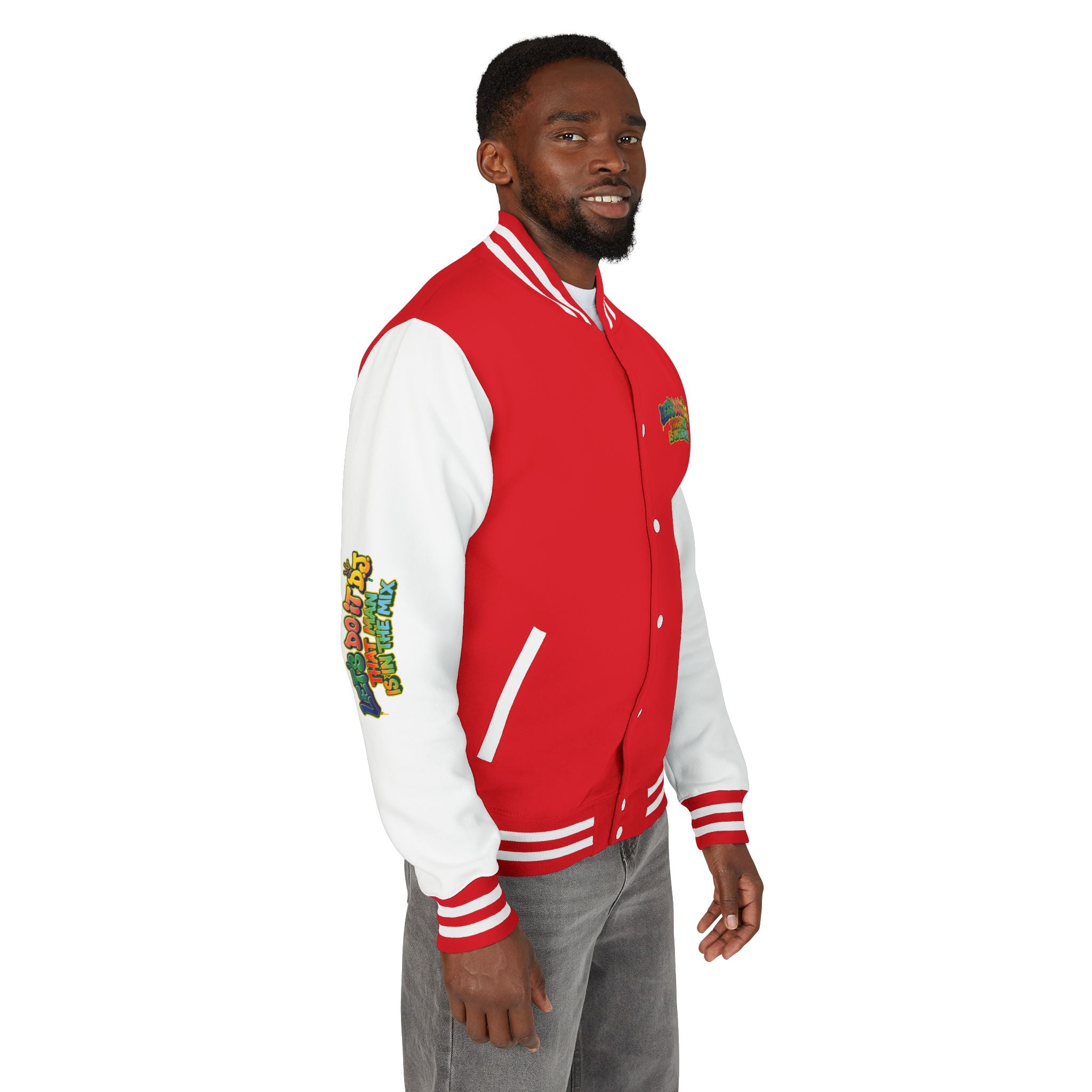 Letterman Jacket — 'Let's Do It' DJ Graphic Varsity Jacket