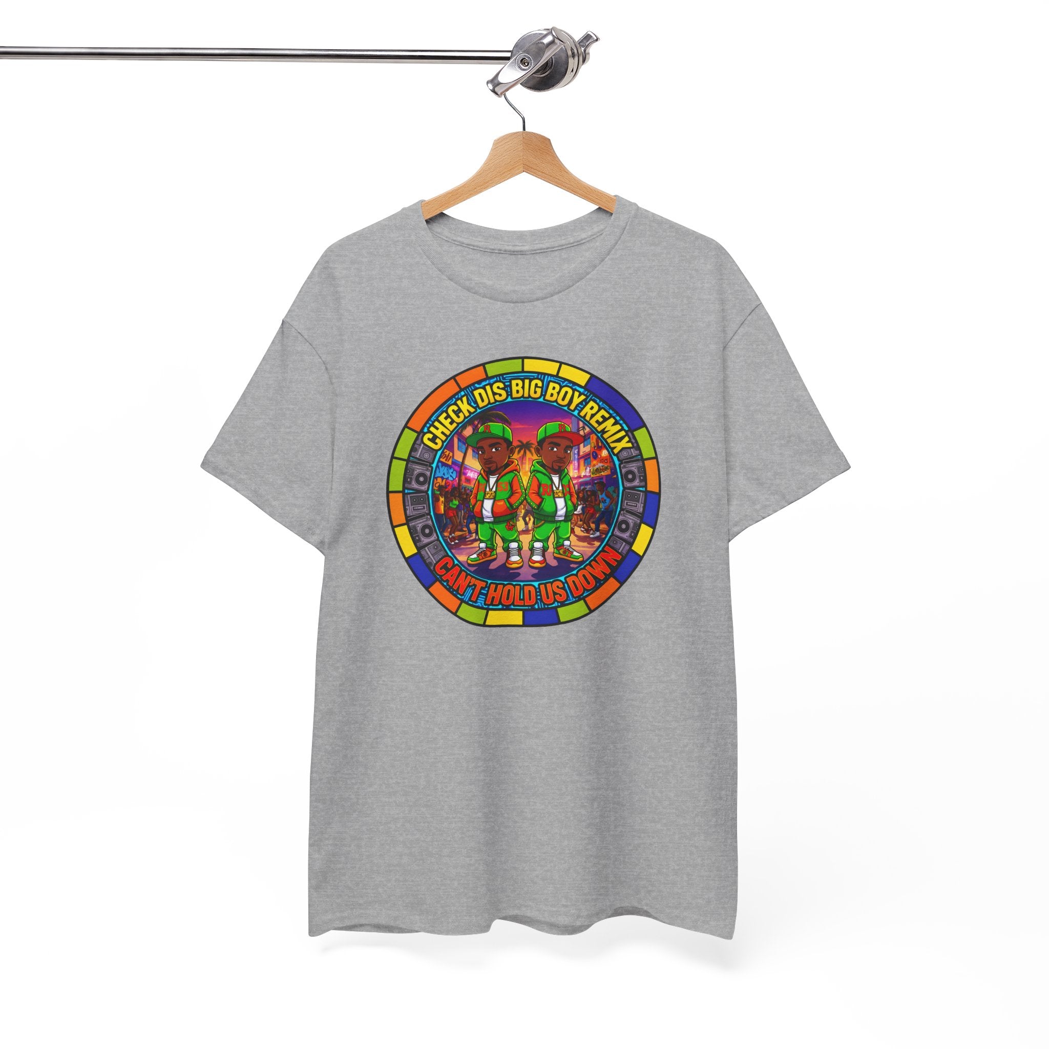T-Shirt — "Check Dis Big Boy Remix" Colorful Cartoon Grap6hic Tee