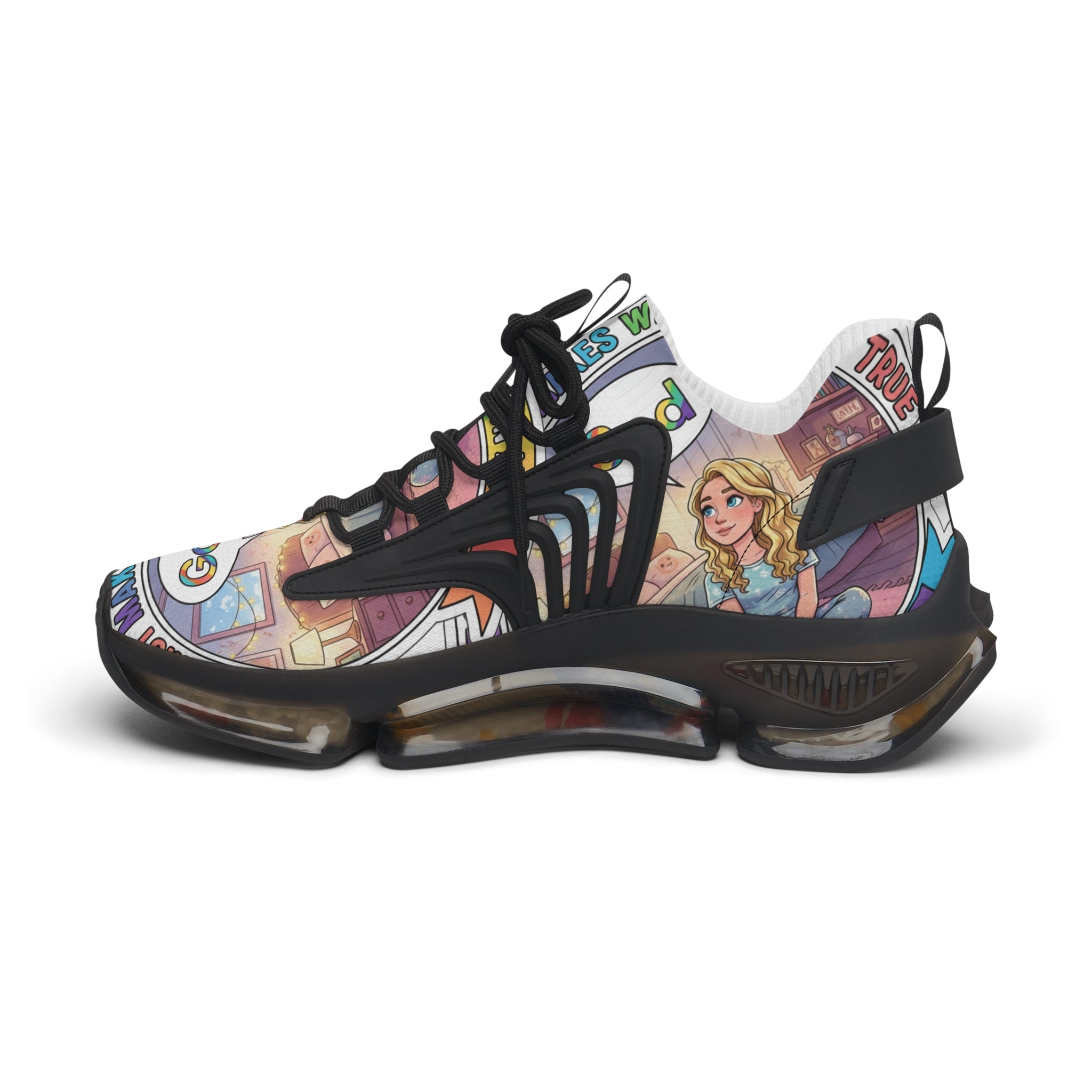 Mesh Sneakers — Inspirational 'Jesus Christ Makes Wishes Come True" Graphic Women's Trainers