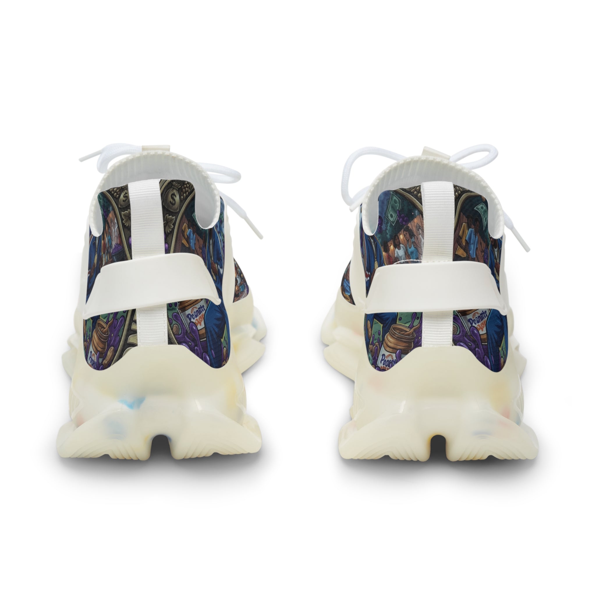 Men's Mesh Sneakers — "Peanut Butter Jelly"Cosmic Blue Graphic Athletic Shoes