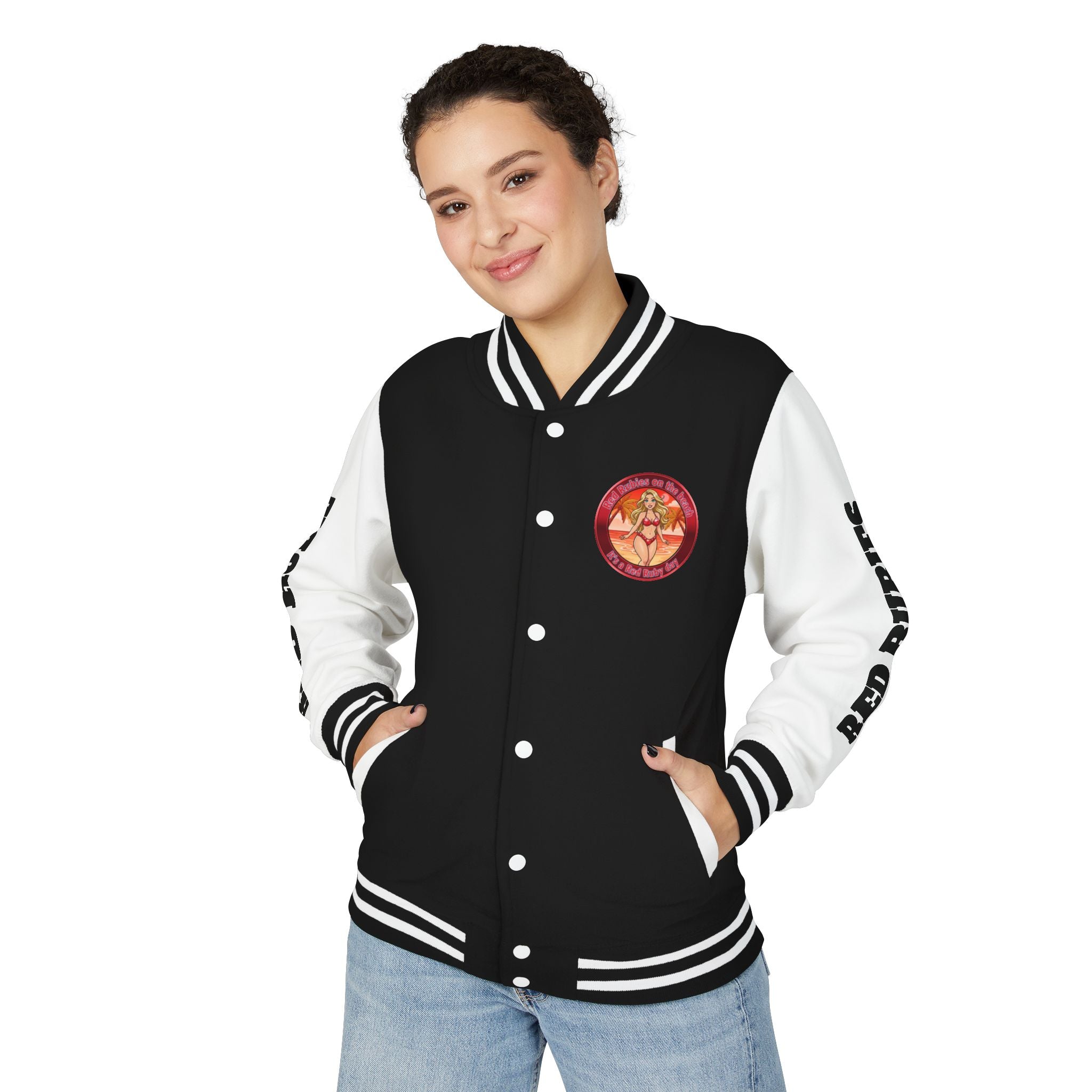 Jacket Letterman Jacket- "It's A Red Rubie Day"