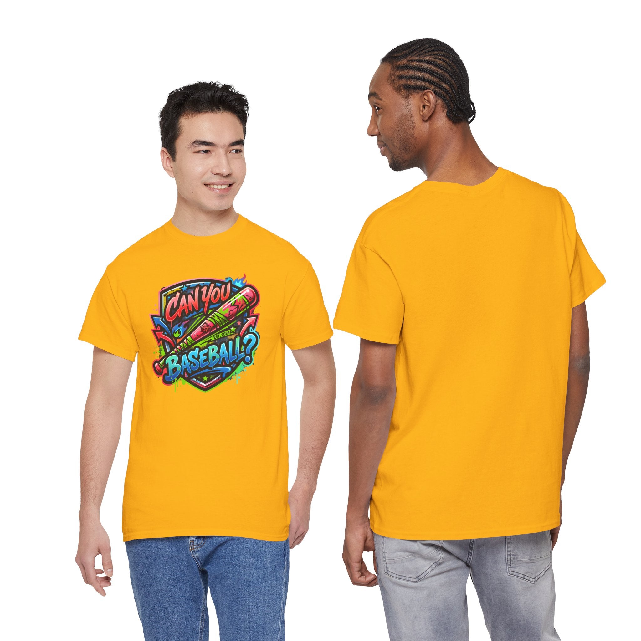 Can You Baseball? T-Shirt — Colorful Retro Baseball Graphic Tee