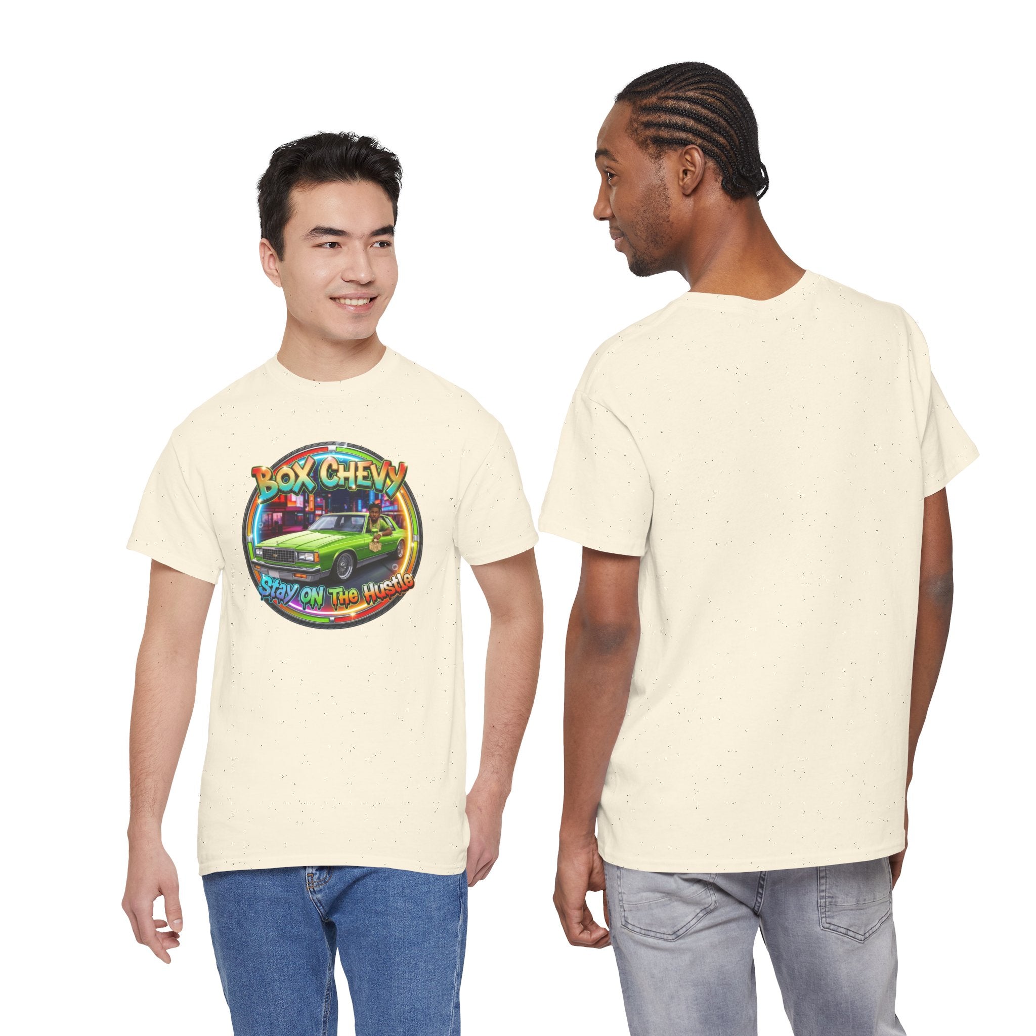 Vintage Chevy Truck Tee — "Box Chevy Stay On The Hustle" Retro Car Graphic Shirt