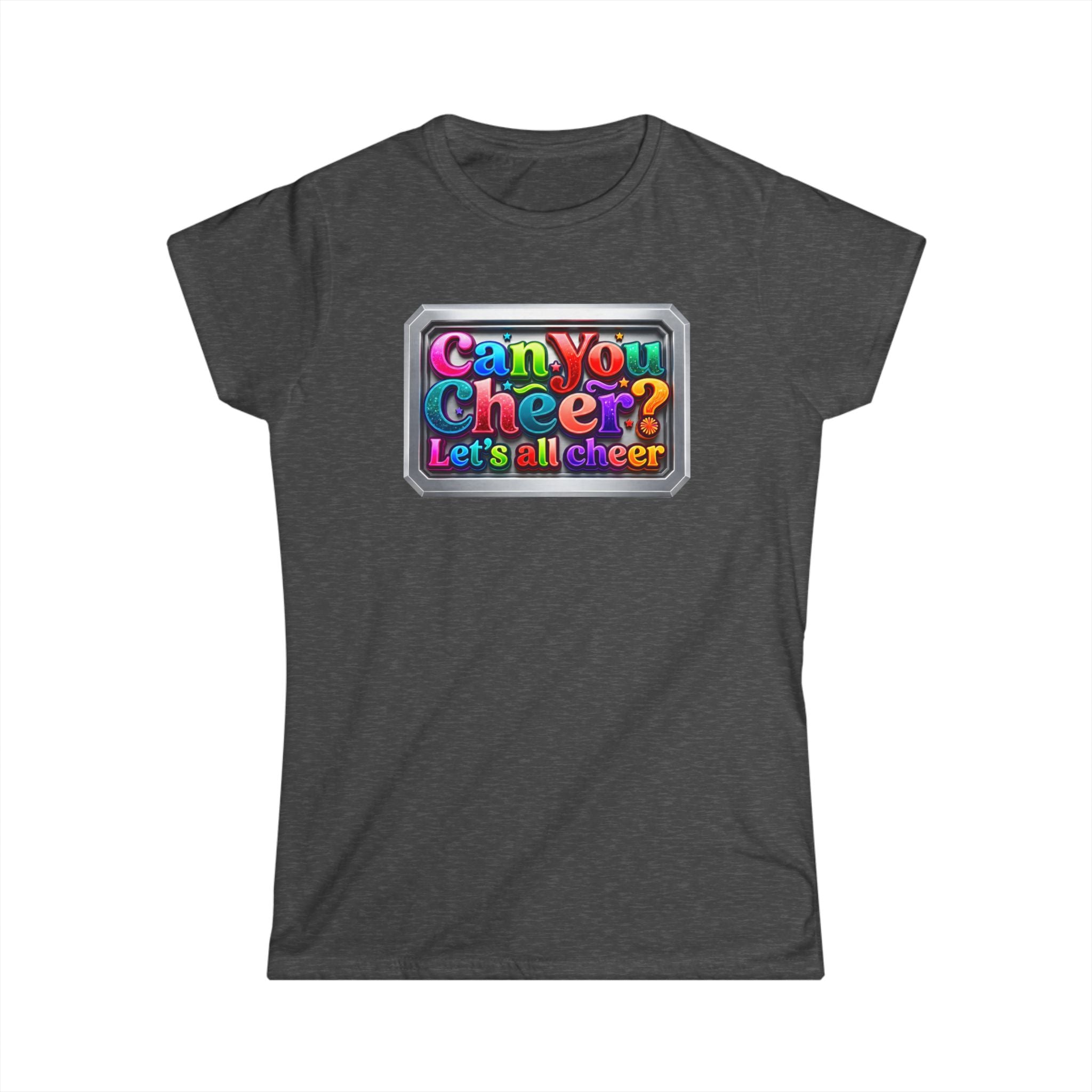 Cheer Squad Tee — "Can You Cheer, Let's All Cheer" Colorful Cheerleading Graphic