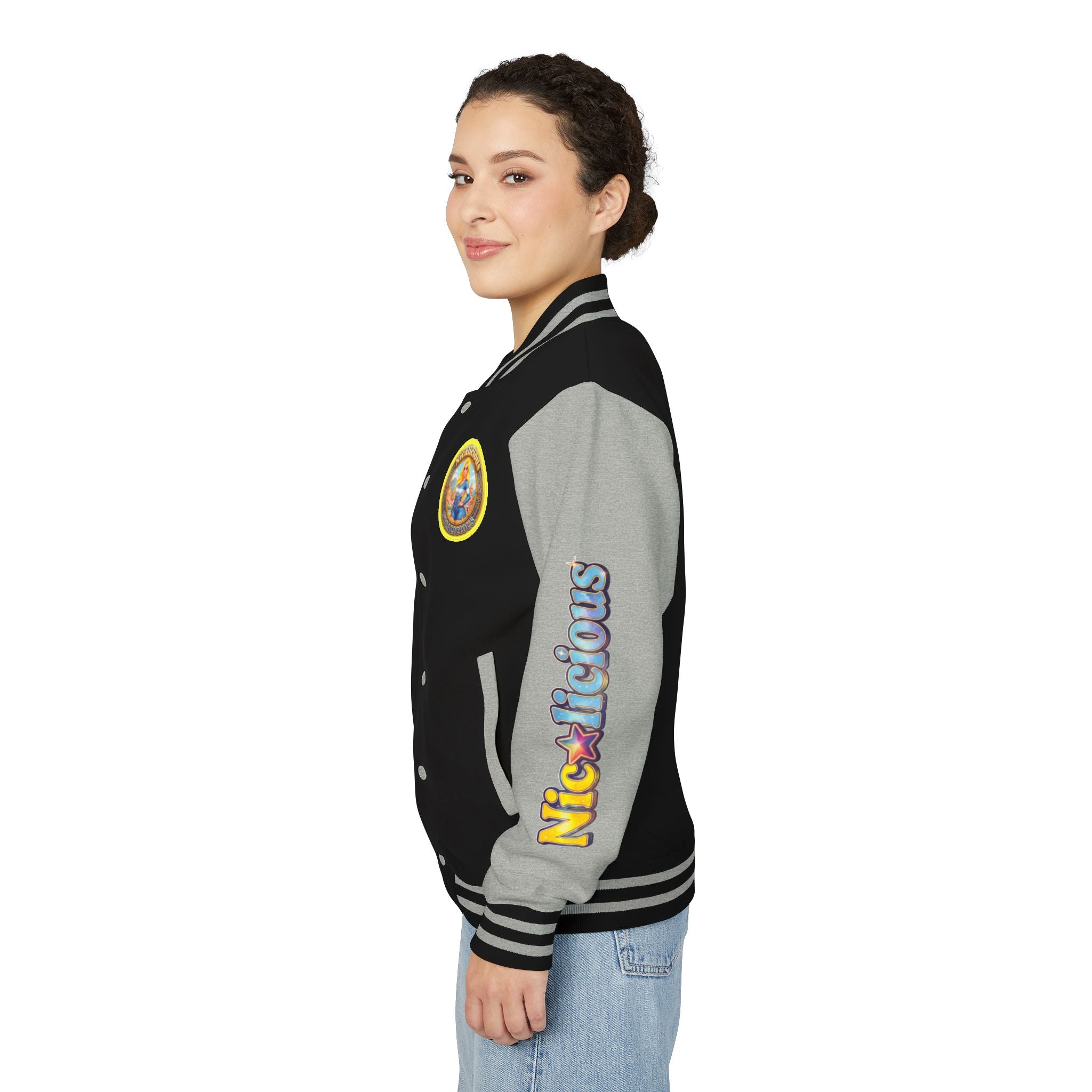 "Nicalicious" Varsity Jacket — Retro Pinup Letterman Jacket