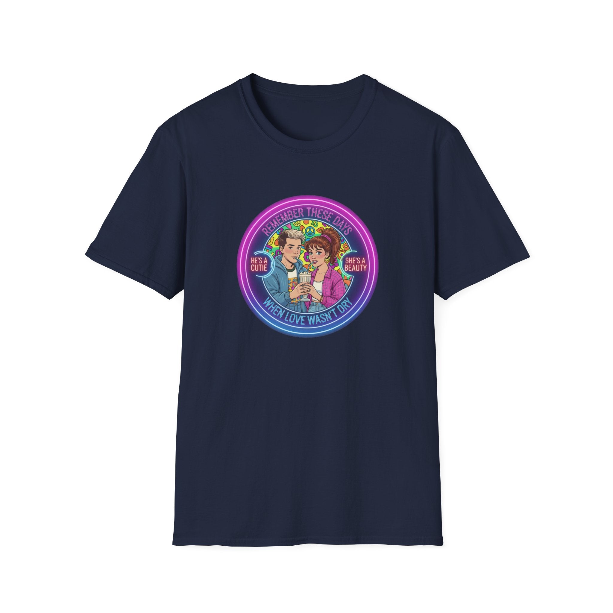 Retro Pride Couple T-Shirt — "I Love What I Love" Rainbow Graphic