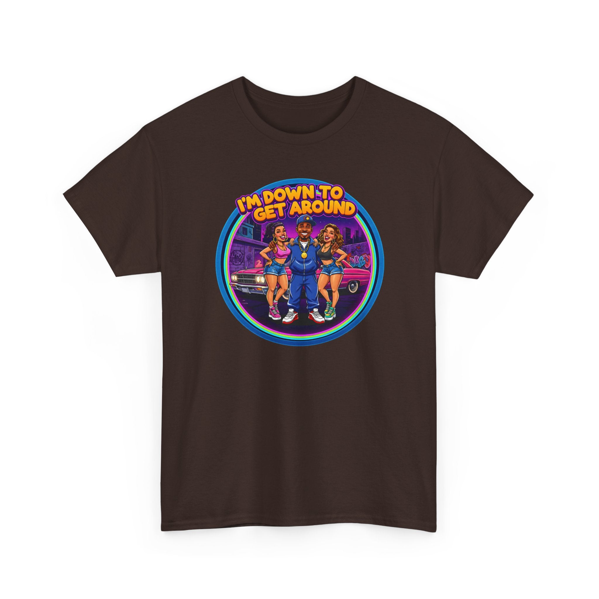 T-Shirt — 'I'm Down to Get Around' Retro Skate Crew Graphic Tee