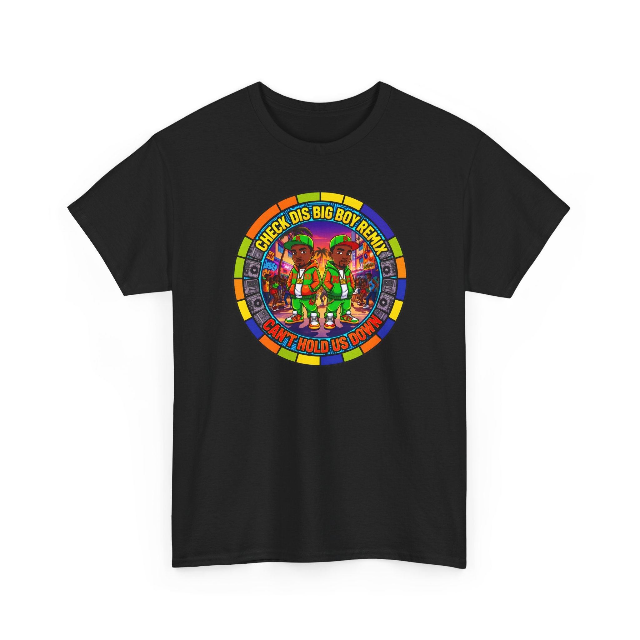 T-Shirt — "Check Dis Big Boy Remix" Colorful Cartoon Grap6hic Tee