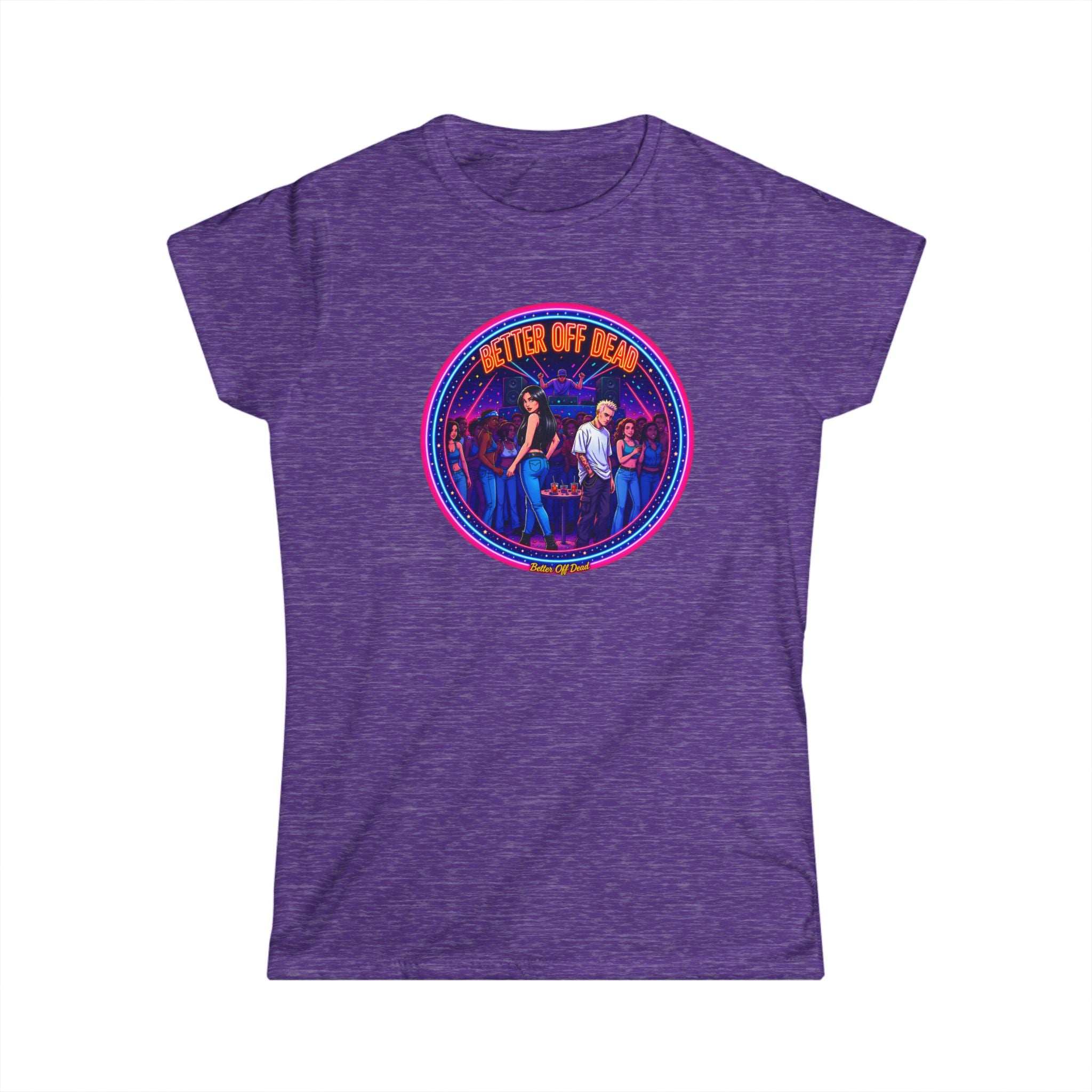 Women's Tee — Retro 'Better Off Dead' Neon Motorcycle Graphic Shirt