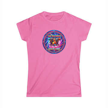 "Can You Cheer? Let’s All Cheers" Retro Neon Graphic Tee