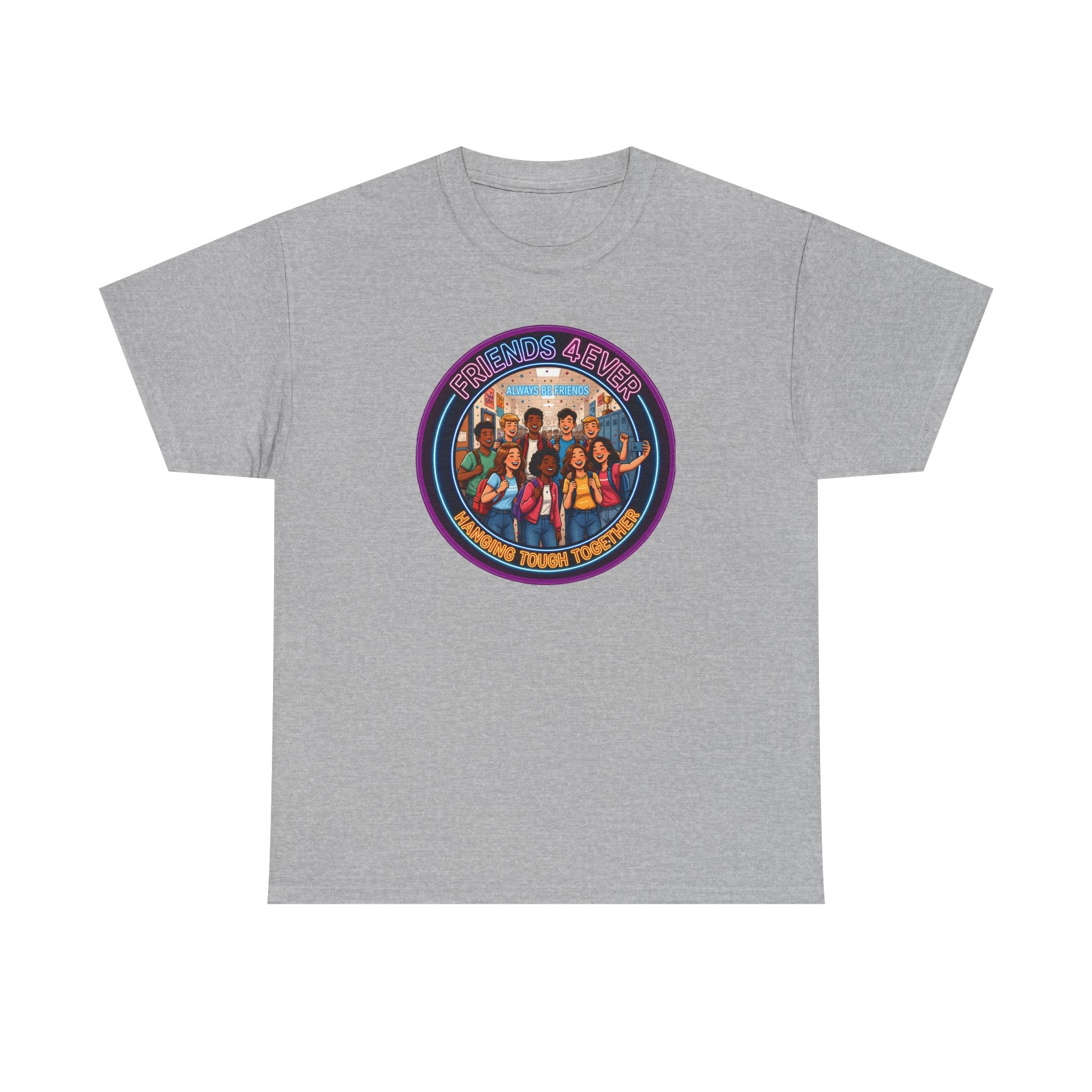 Graphic Tee — Retro Group Illustration "Friends Forever"