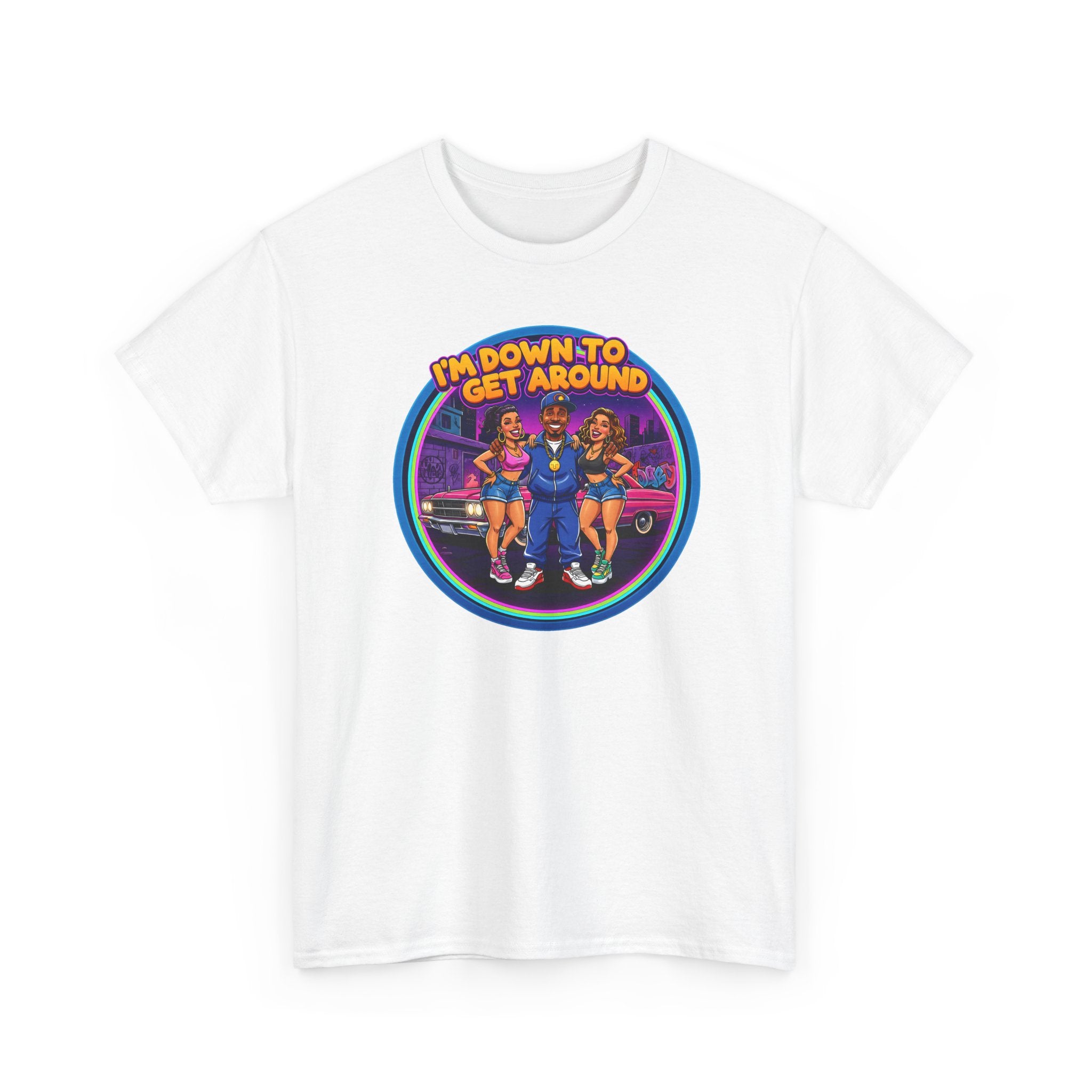 T-Shirt — 'I'm Down to Get Around' Retro Skate Crew Graphic Tee