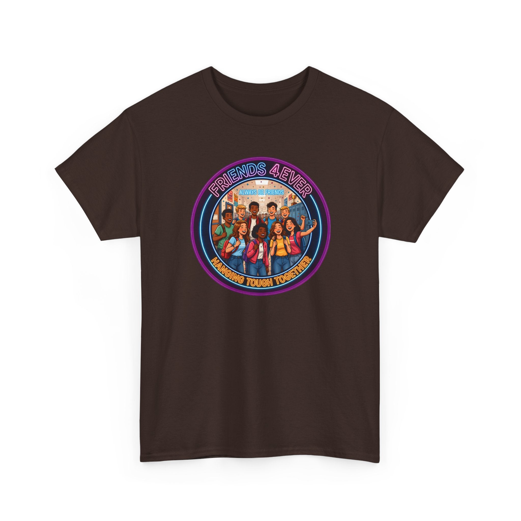Graphic Tee — Retro Group Illustration "Friends Forever"