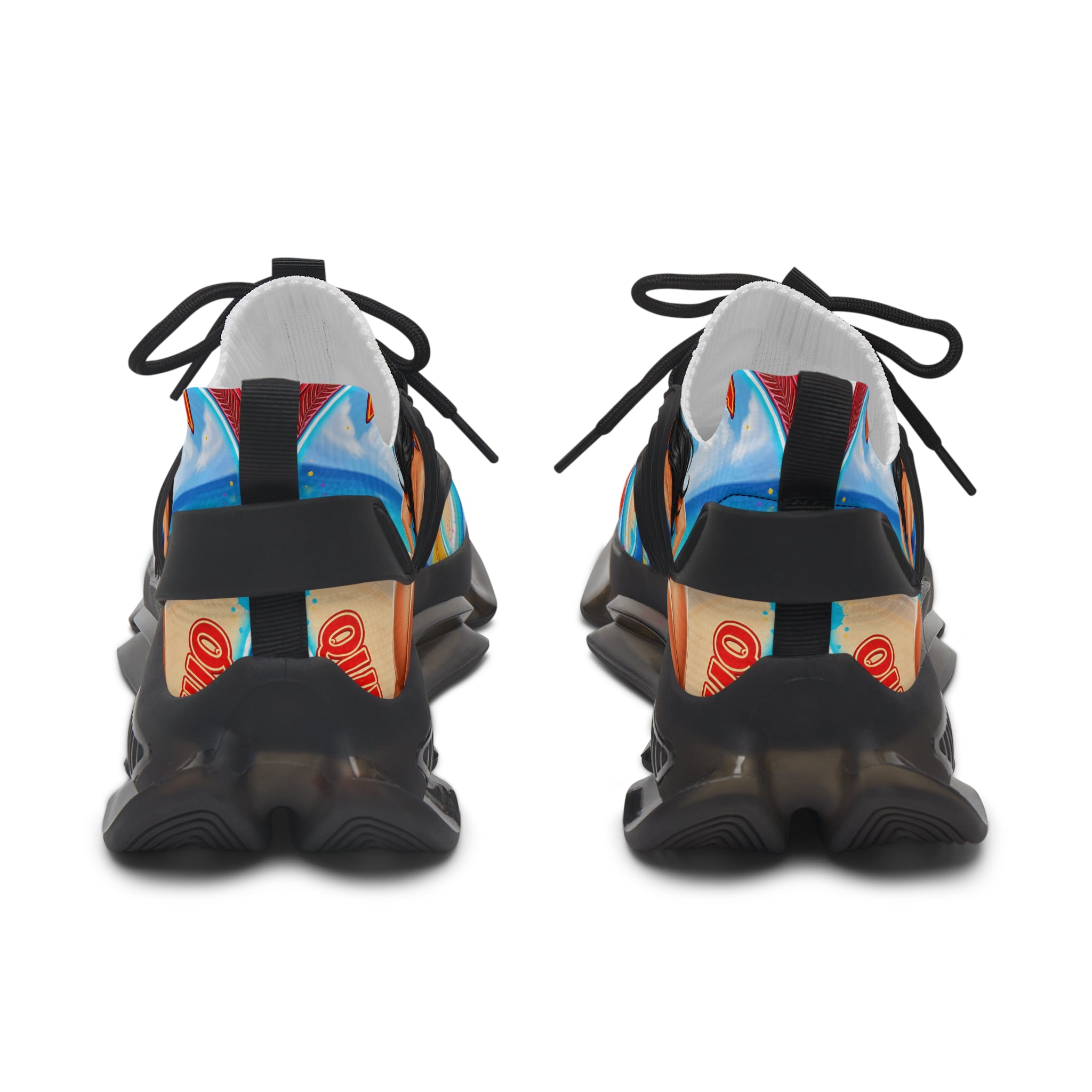 Women's Mesh Sneakers —"Ayi Ayi Ayi Que Guapa Soy "Tropical Pinup Beach Graphic Trainers