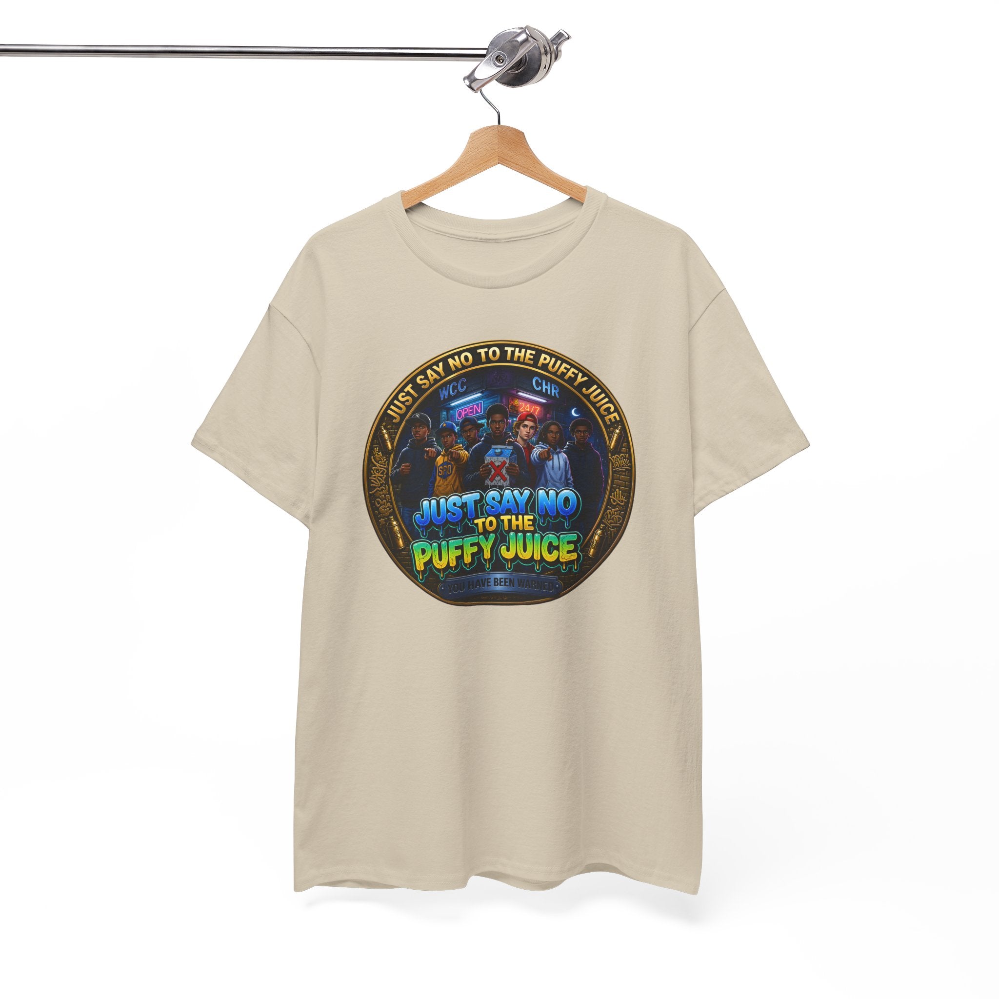 "Just Say No to the Puffy Juice "Tee – Anti-Party Vintage Graphic T-Shirt