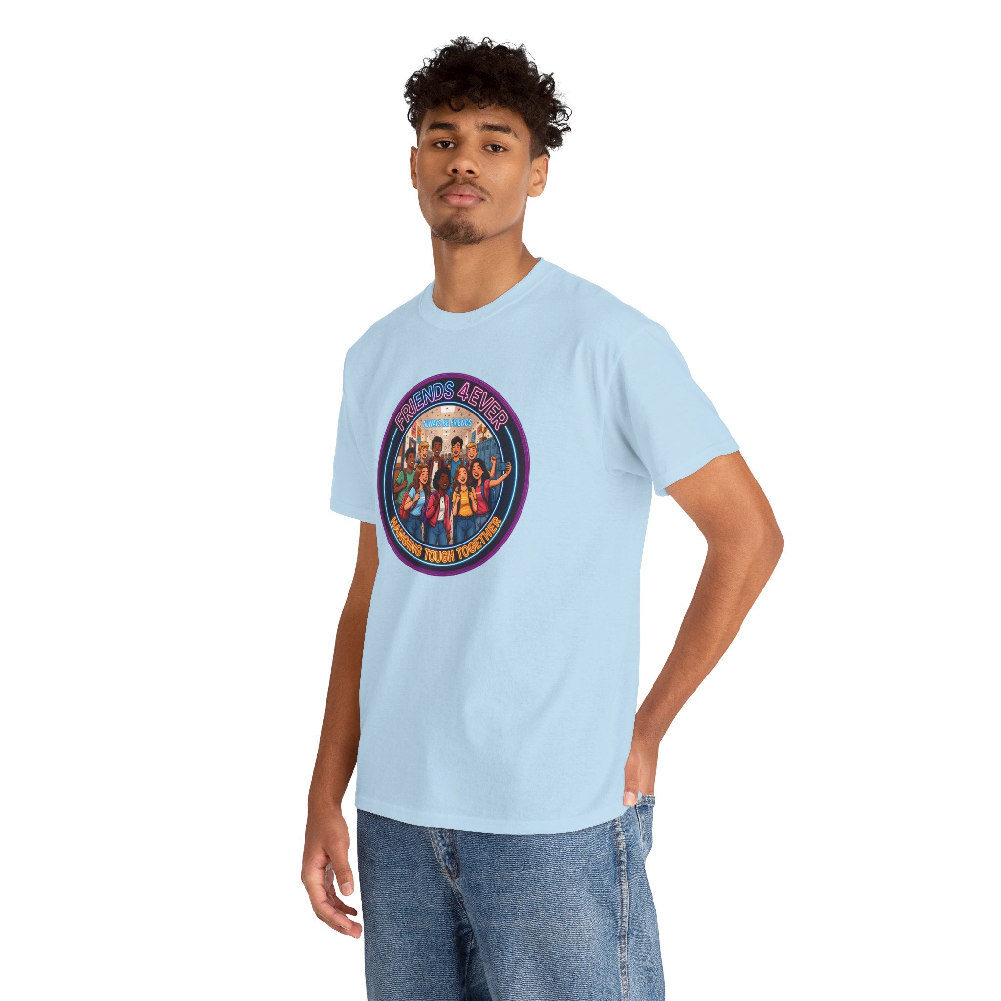 Graphic Tee — Retro Group Illustration "Friends Forever"