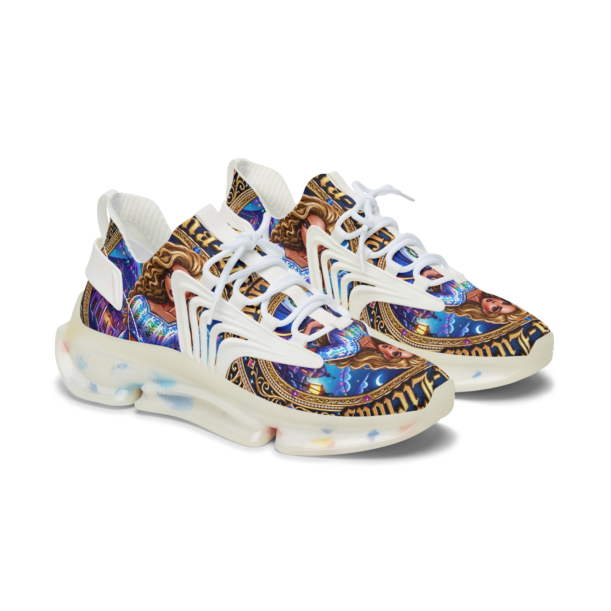 Mesh Sneakers —"Chapina-Licious "Latina Icon Art Print Lightweight Athletic Shoes