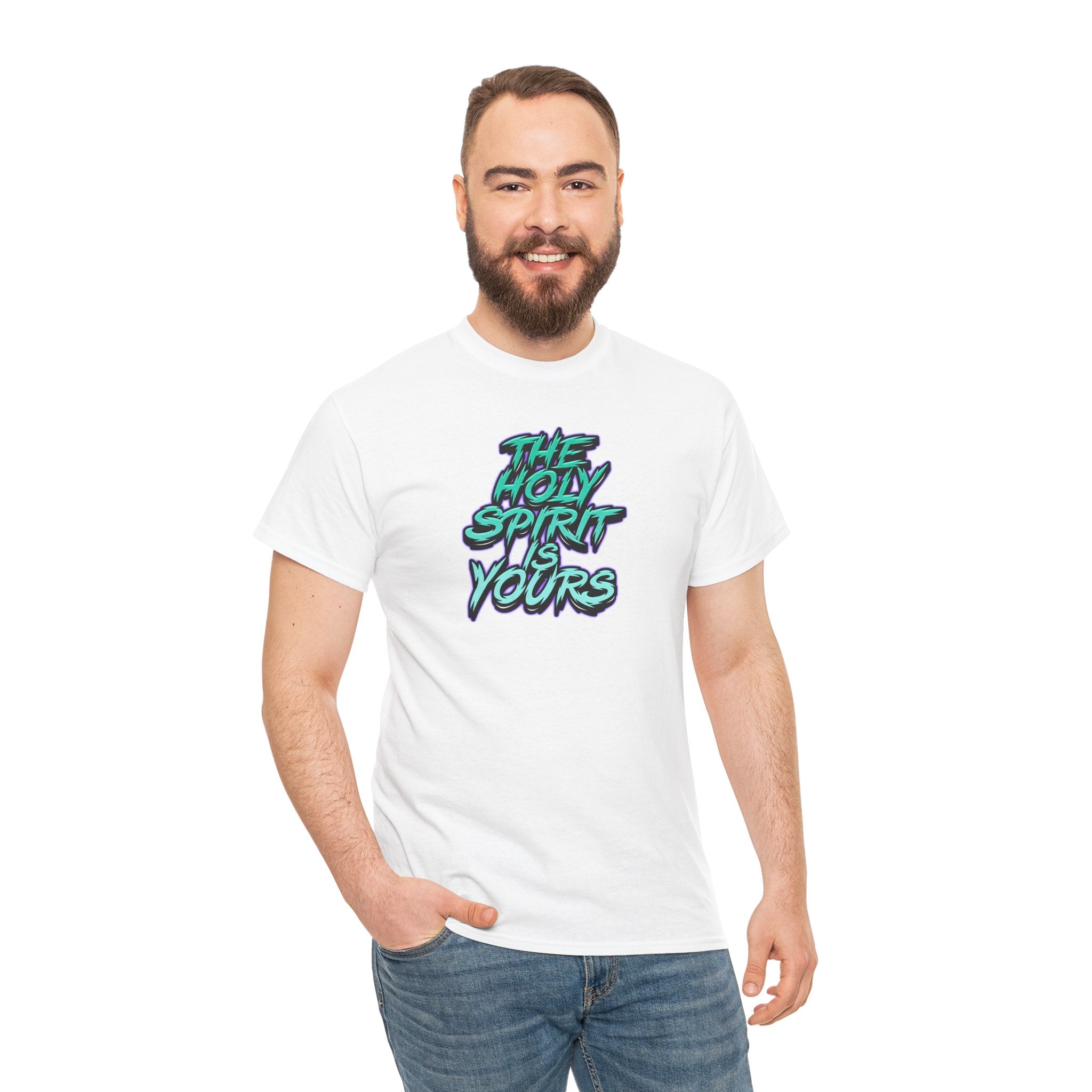 T-Shirt — "The Holy Spirit Yours" Retro Script Faith Tee