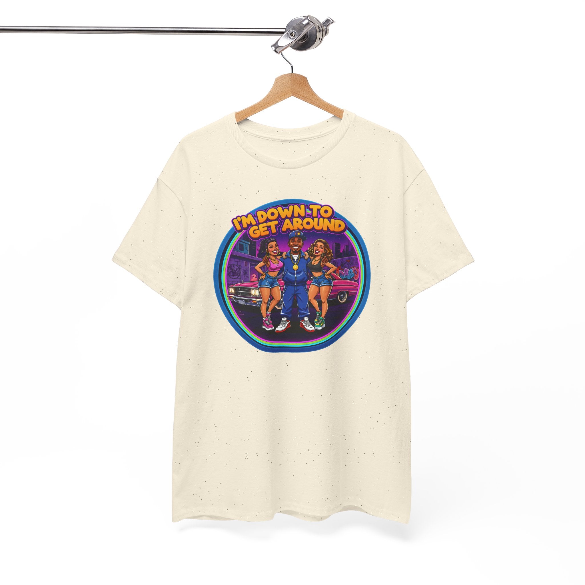 T-Shirt — 'I'm Down to Get Around' Retro Skate Crew Graphic Tee