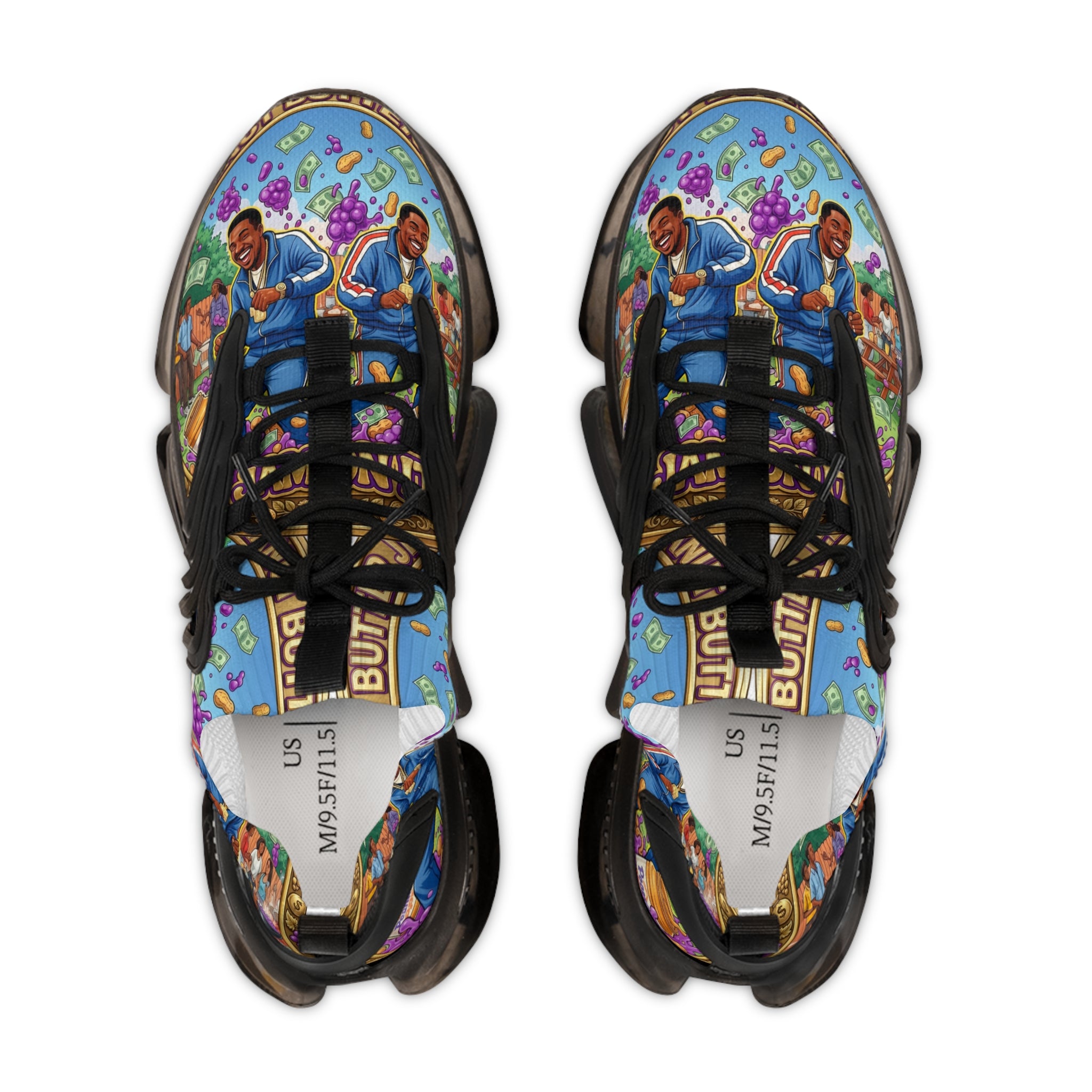 Mesh Sneakers —" Peanut Butter Jelly" Colorful Family Portrait Design Athletic Shoes