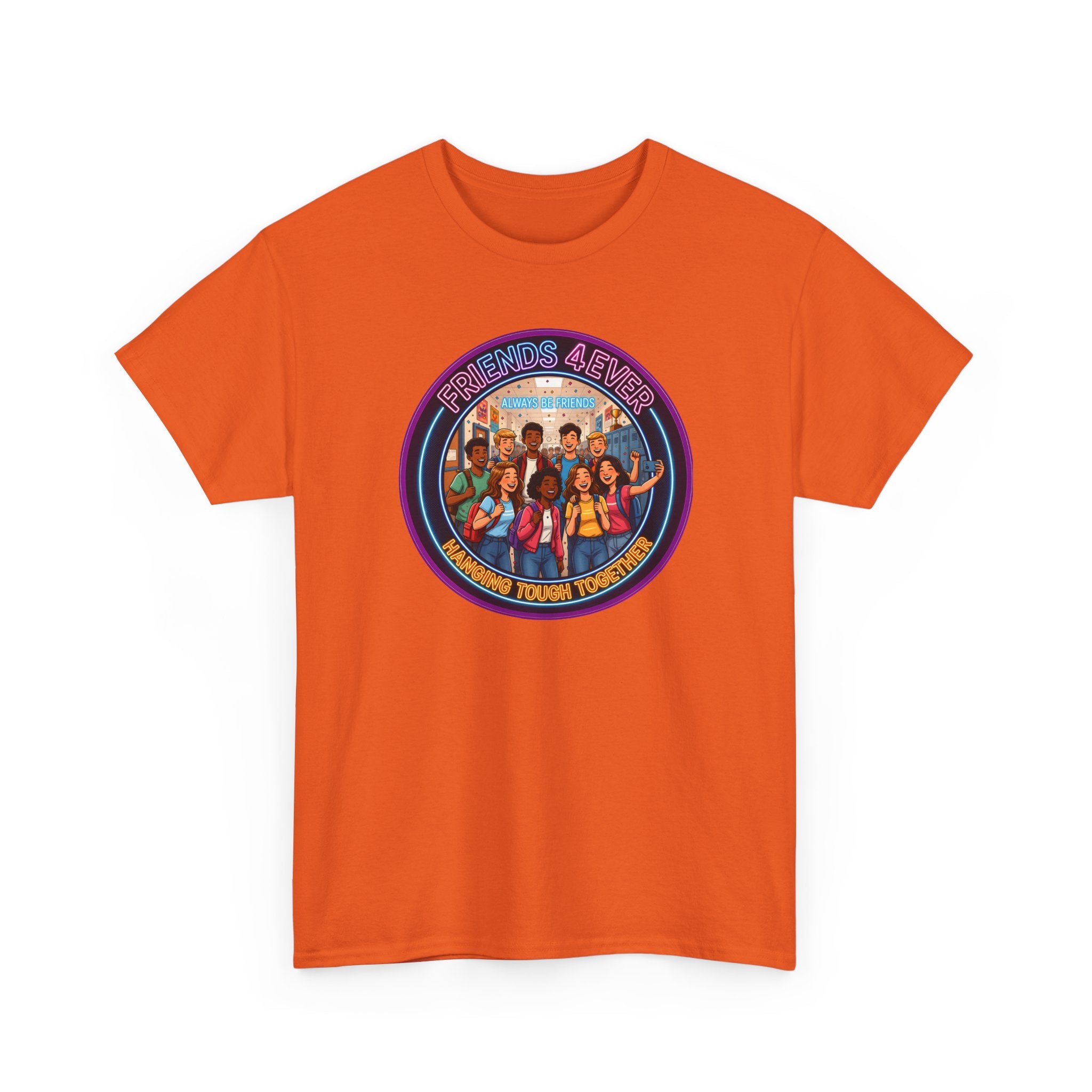 Graphic Tee — Retro Group Illustration "Friends Forever"