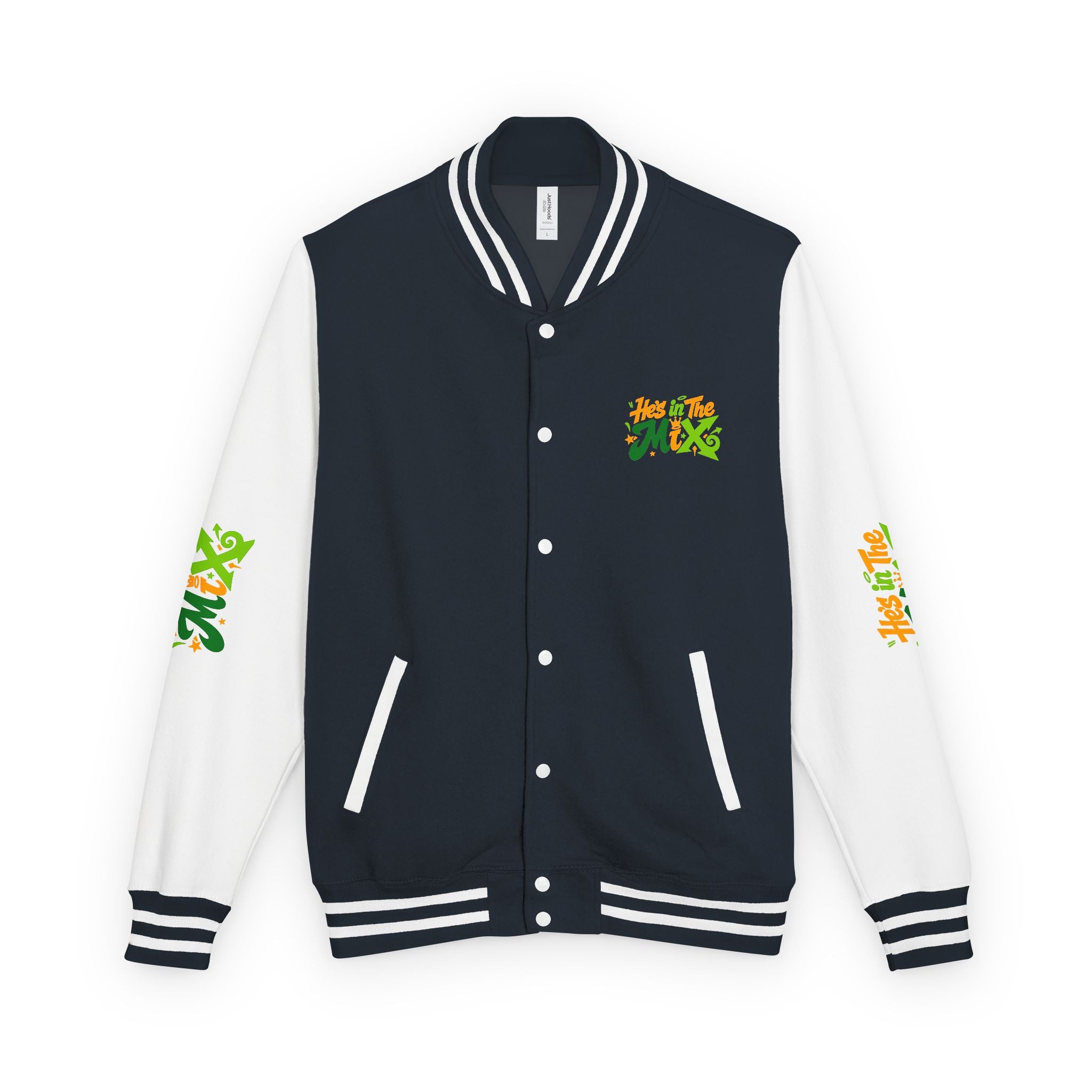Letterman Jacket - "He's in the Mix" Retro Graffiti Varsity Jacket