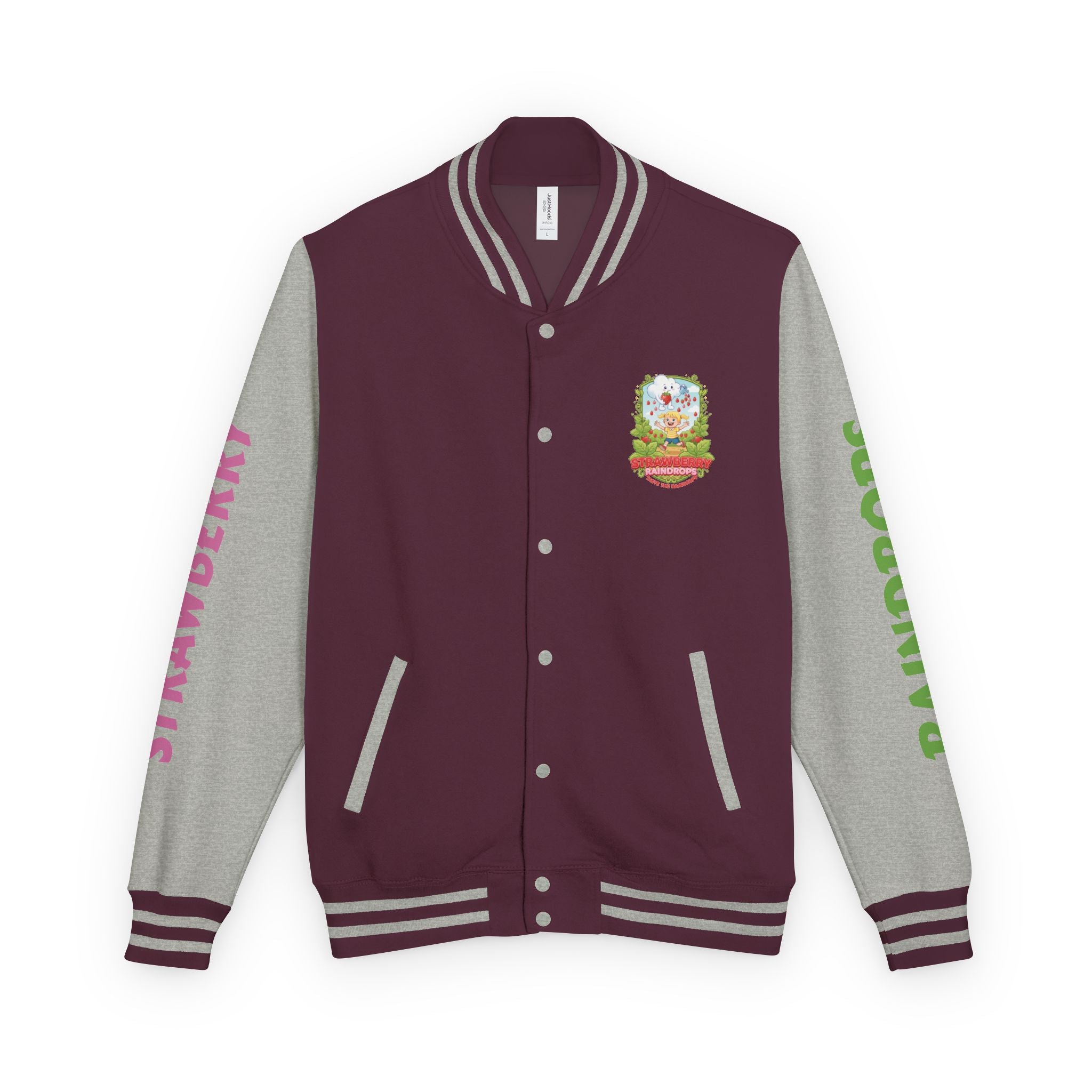Letterman Jacket —Strawberry Raindrops Back Patch
